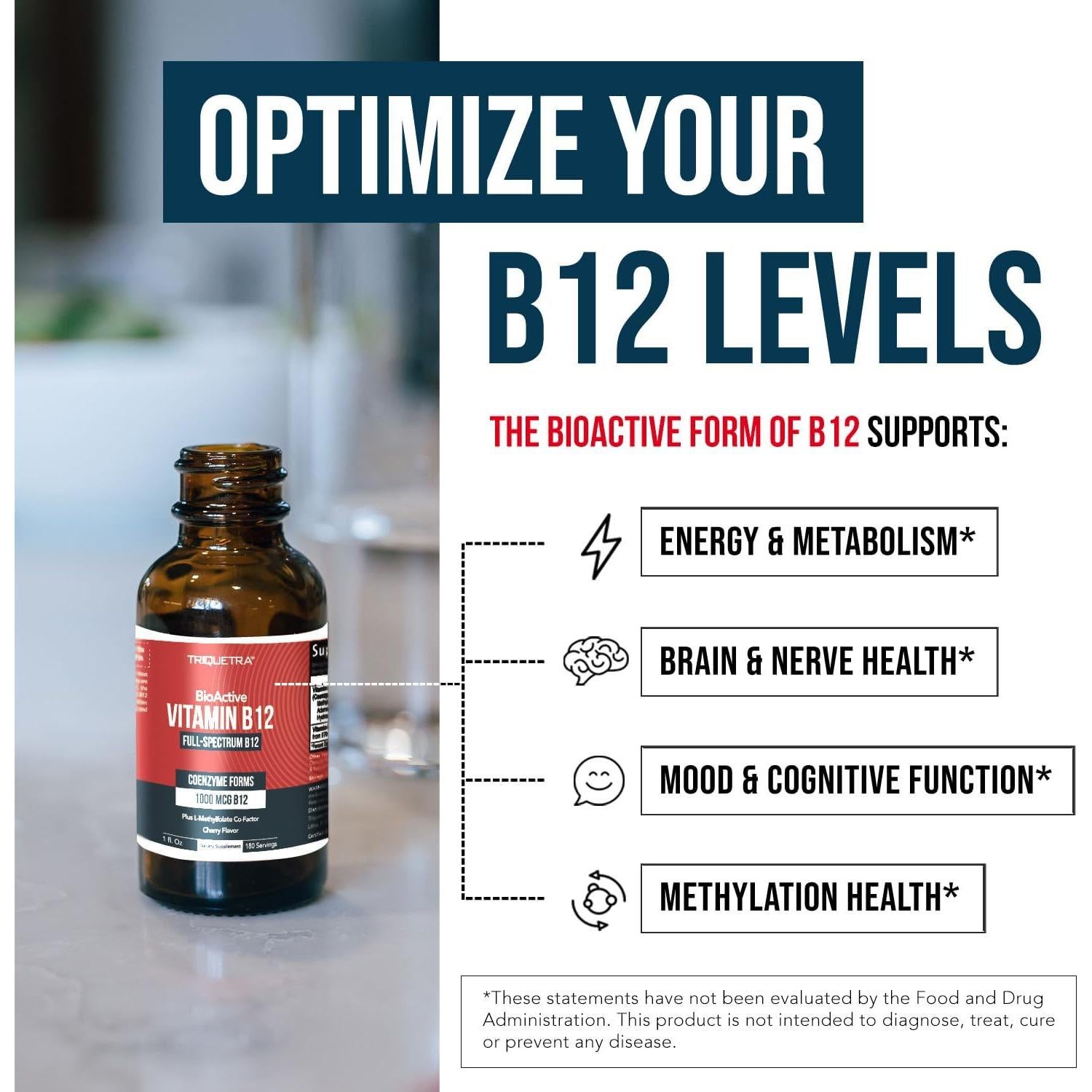 Vitamina B12 Orgánica 5000 mcg Triquetra Health - Sublingual Vegano