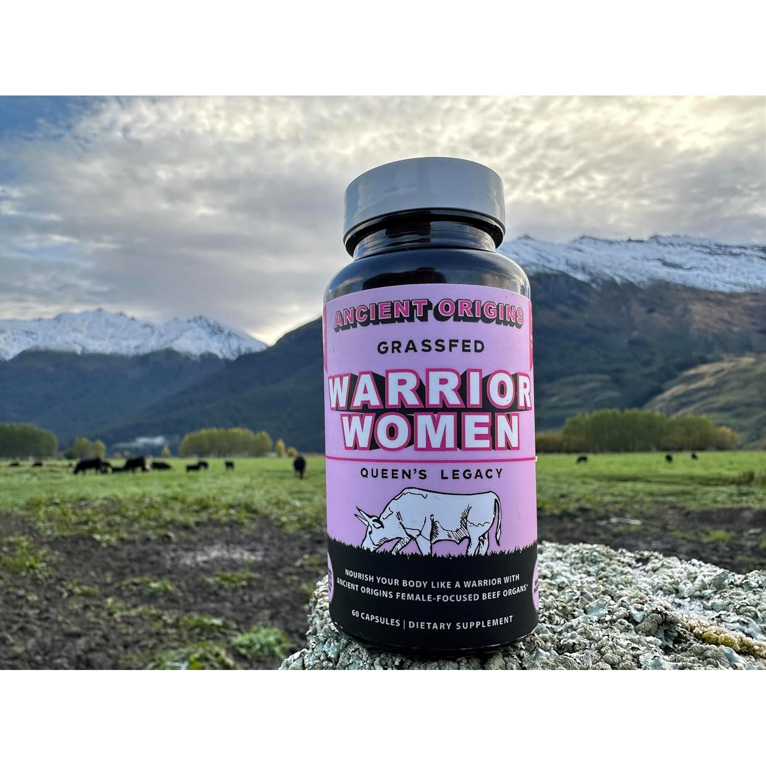 Suplemento de Órganos de Res para Mujeres Antiguos Orígenes - 7 Órganos Alimentados con Pasto - Hígado, Corazón, Calostro y Más