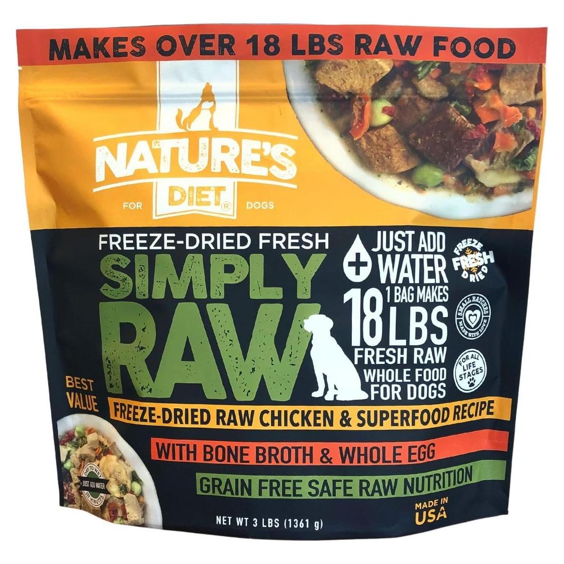 Comida Cruda Deshidratada al Vacío Dieta Natural 1.36 kg Pollo