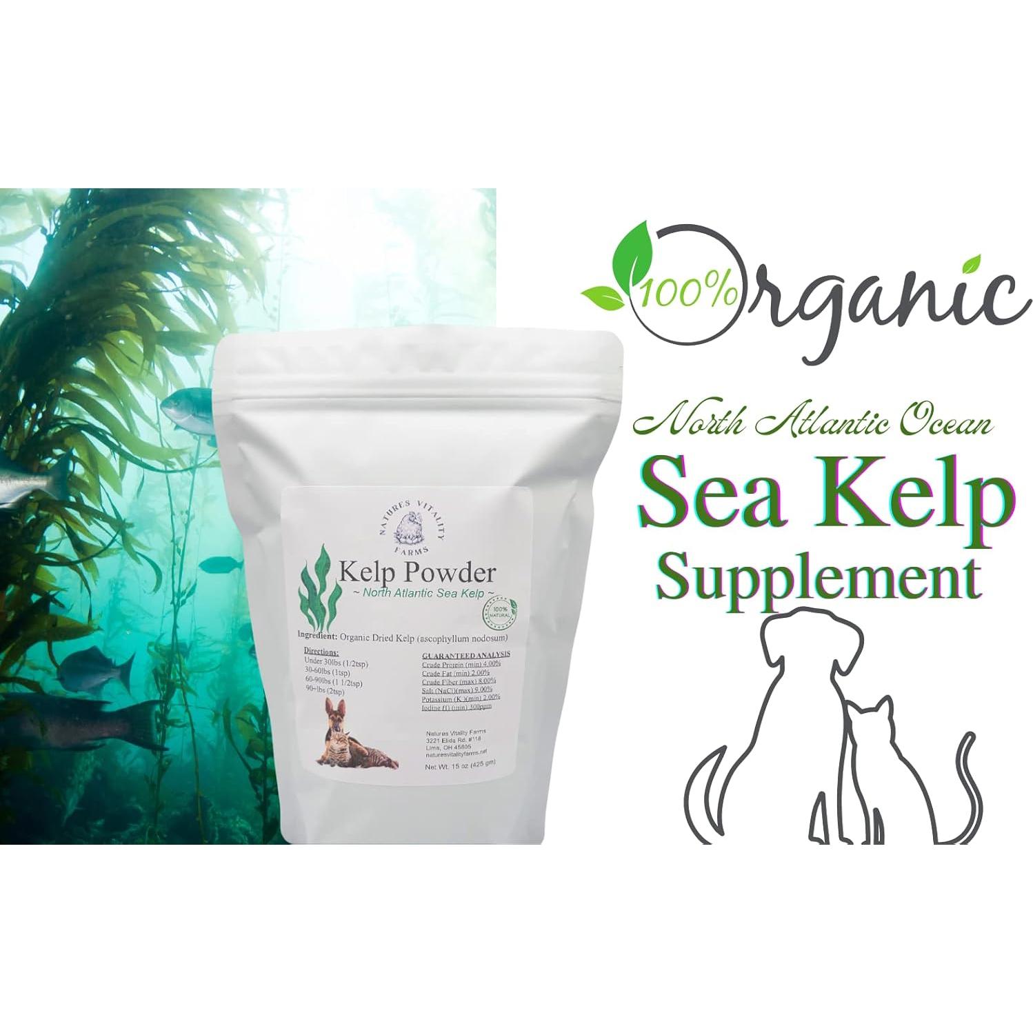 Polvo de Kelp Natural para Perros y Gatos Natures Vitality 425g