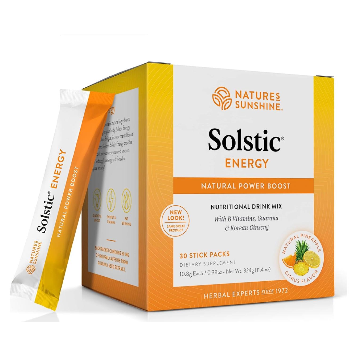 Energía Solstic Nature's Sunshine 30 Paquetes 3.7g Sabor Cítrico
