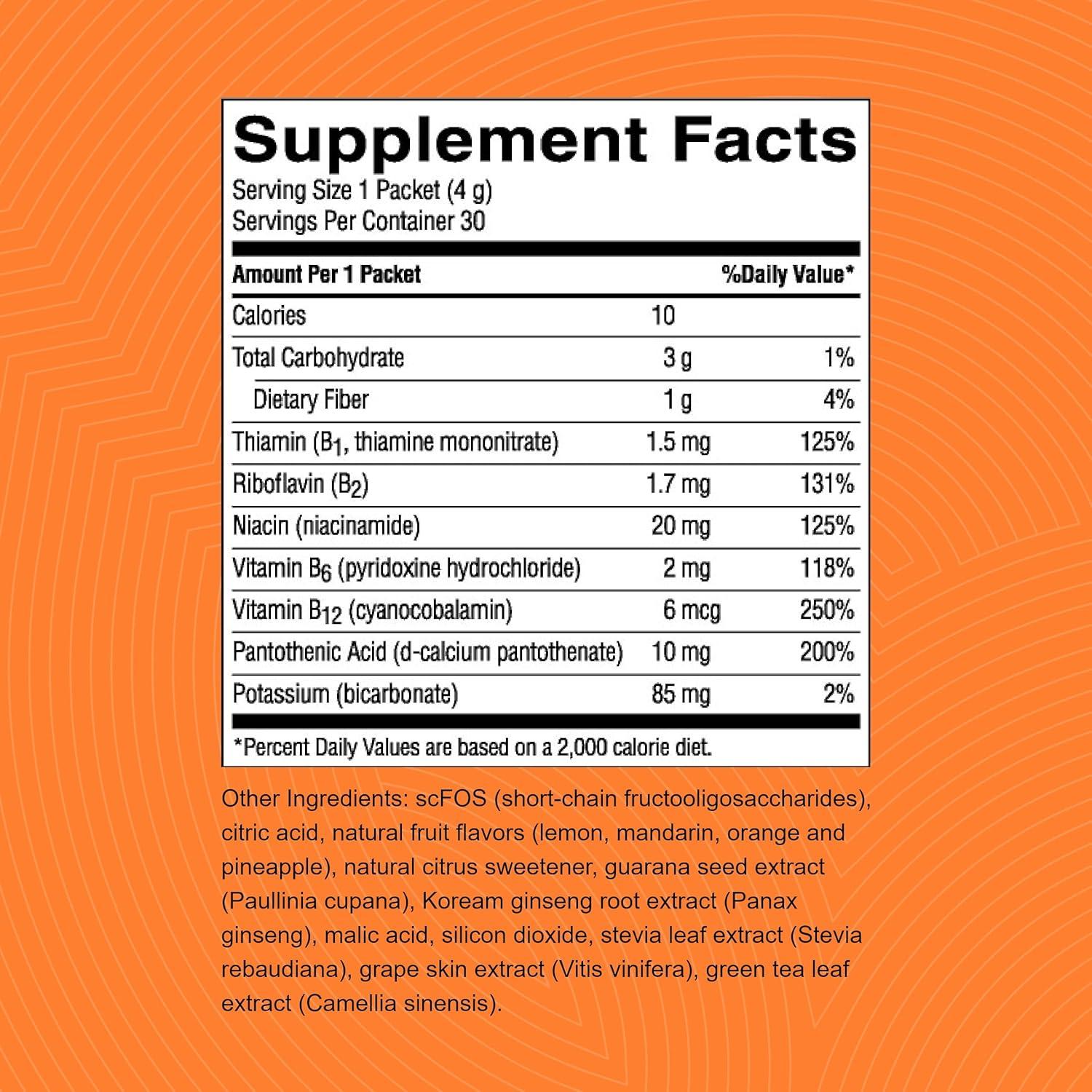 Energía Solstic Nature's Sunshine 30 Paquetes 3.7g Sabor Cítrico