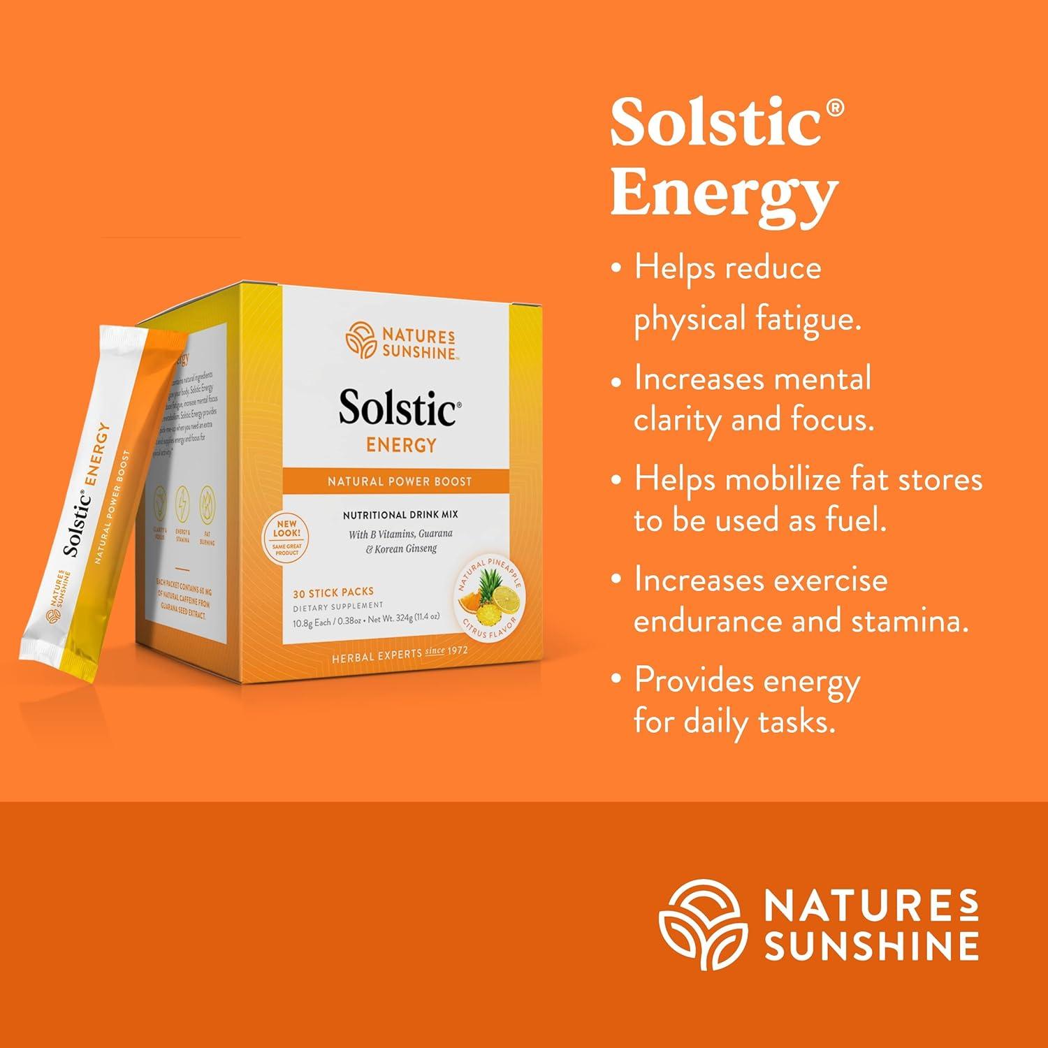 Energía Solstic Nature's Sunshine 30 Paquetes 3.7g Sabor Cítrico