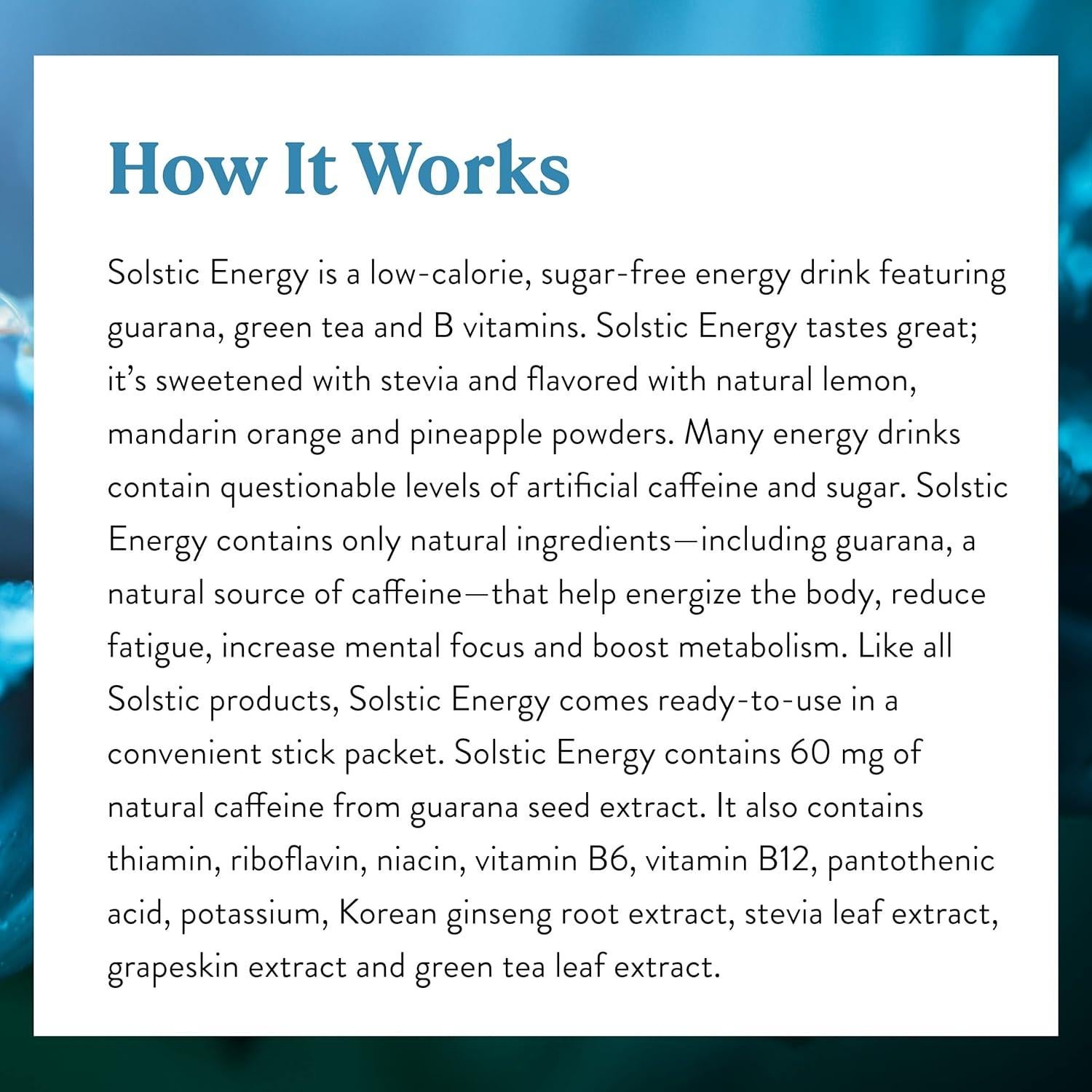 Energía Solstic Nature's Sunshine 30 Paquetes 3.7g Sabor Cítrico