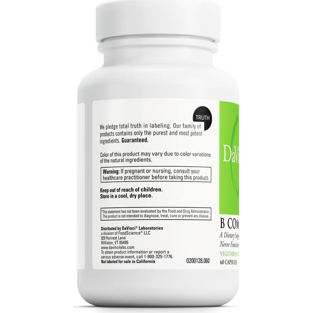 Suplemento Dietético DAVINCI Labs B Complejo 60 Cápsulas