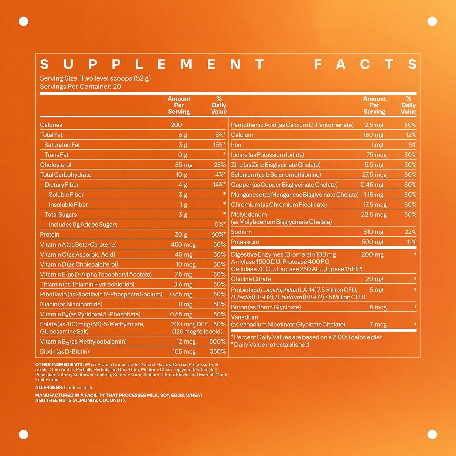 Batido de Proteína LTH Build Vainilla 30g - Reemplazo de Comida