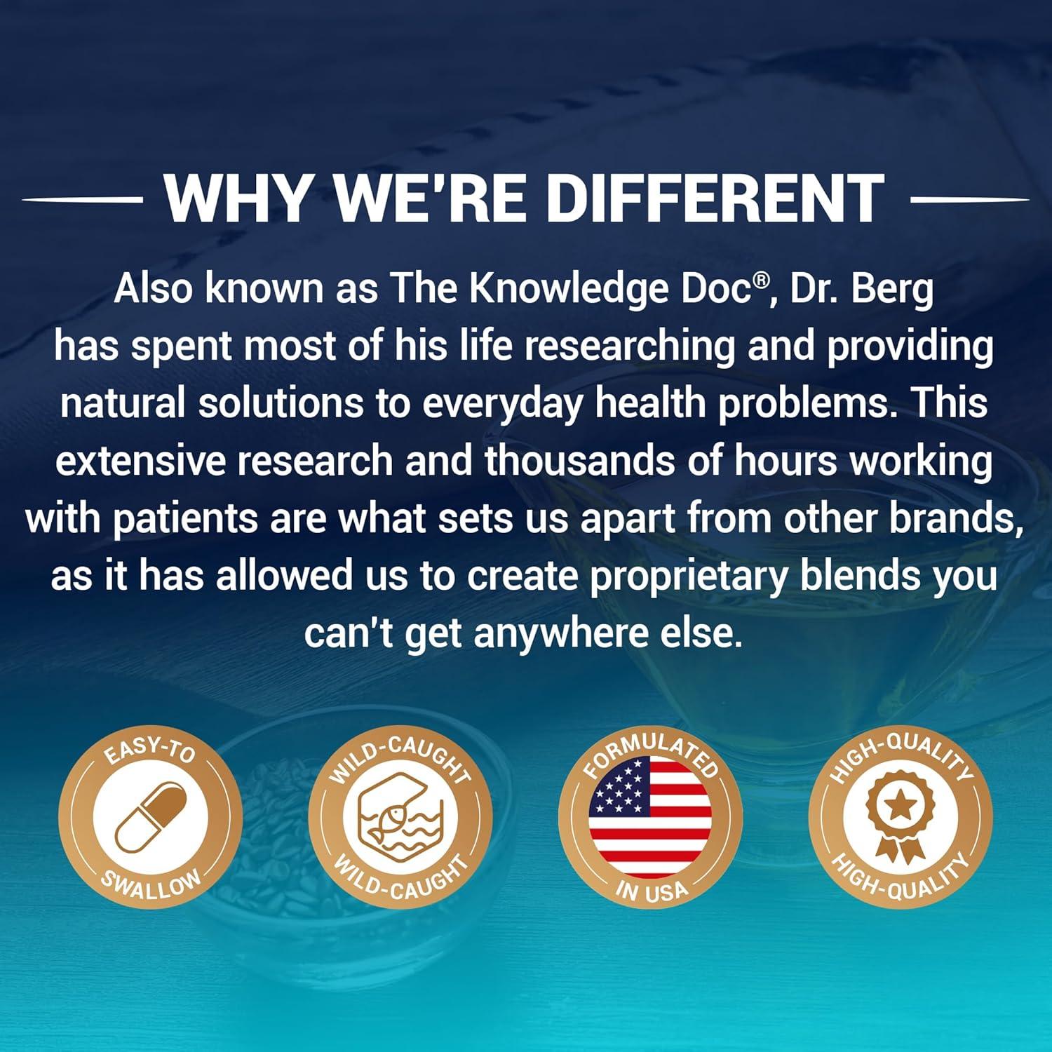 Suplemento Omega-3 Dr. Berg 1250 mg Aceite de Hígado de Bacalao - 60 Cápsulas Blandas