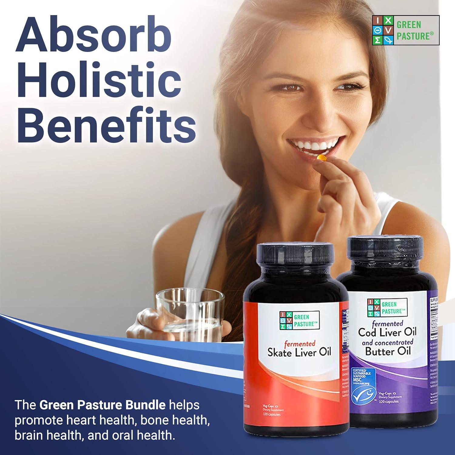 Pasto Verde 120 Cápsulas - Aceite de Hígado de Bacalao y Mantequilla - Omega 3, Vitamina A y D