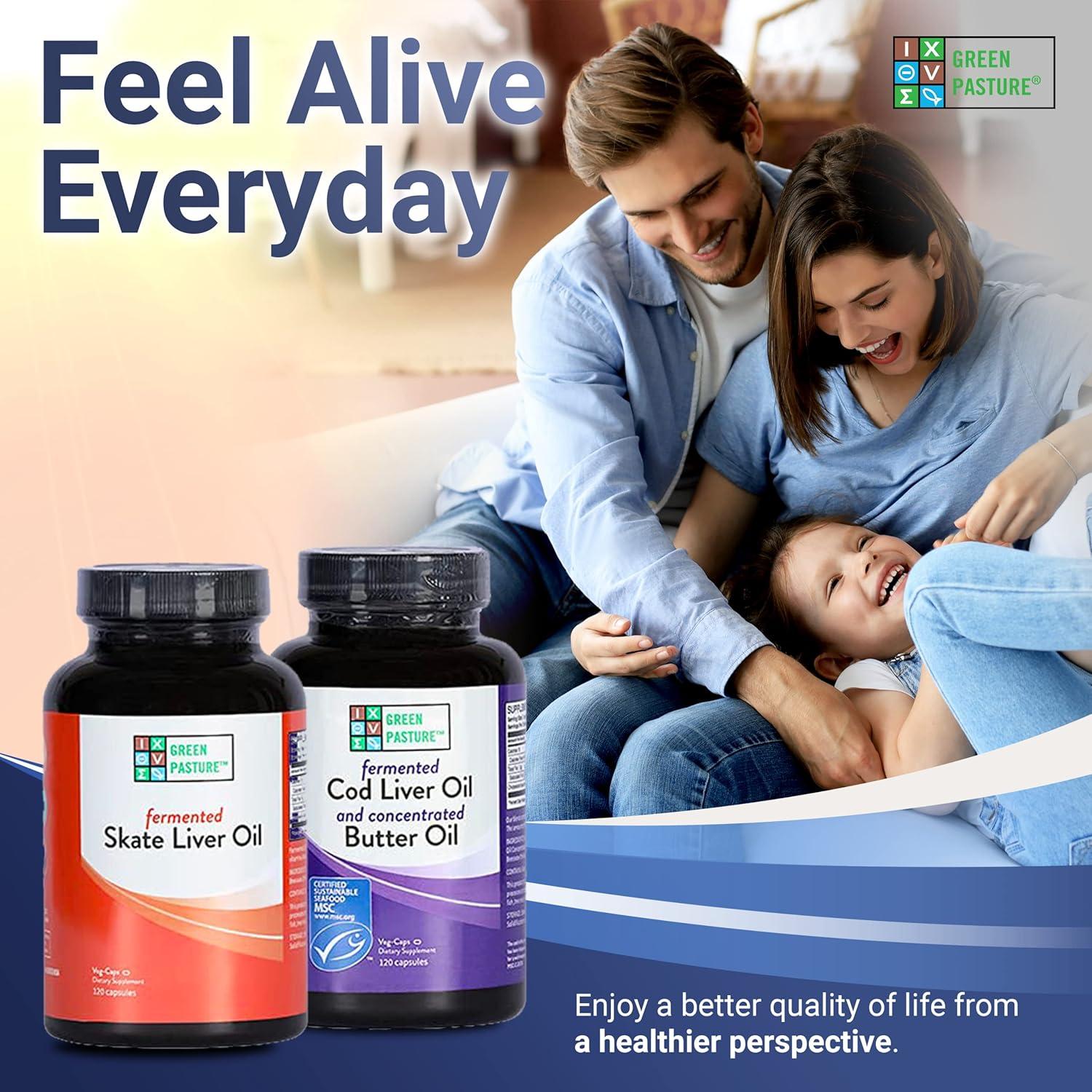 Pasto Verde 120 Cápsulas - Aceite de Hígado de Bacalao y Mantequilla - Omega 3, Vitamina A y D