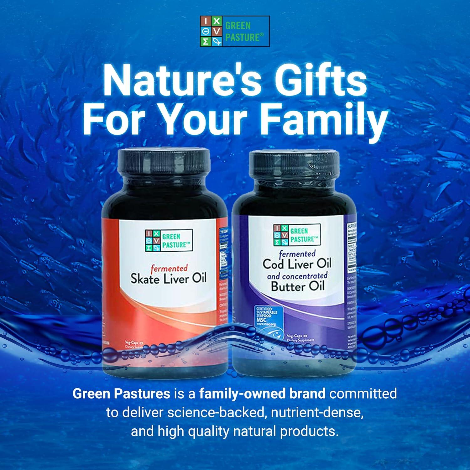 Pasto Verde 120 Cápsulas - Aceite de Hígado de Bacalao y Mantequilla - Omega 3, Vitamina A y D