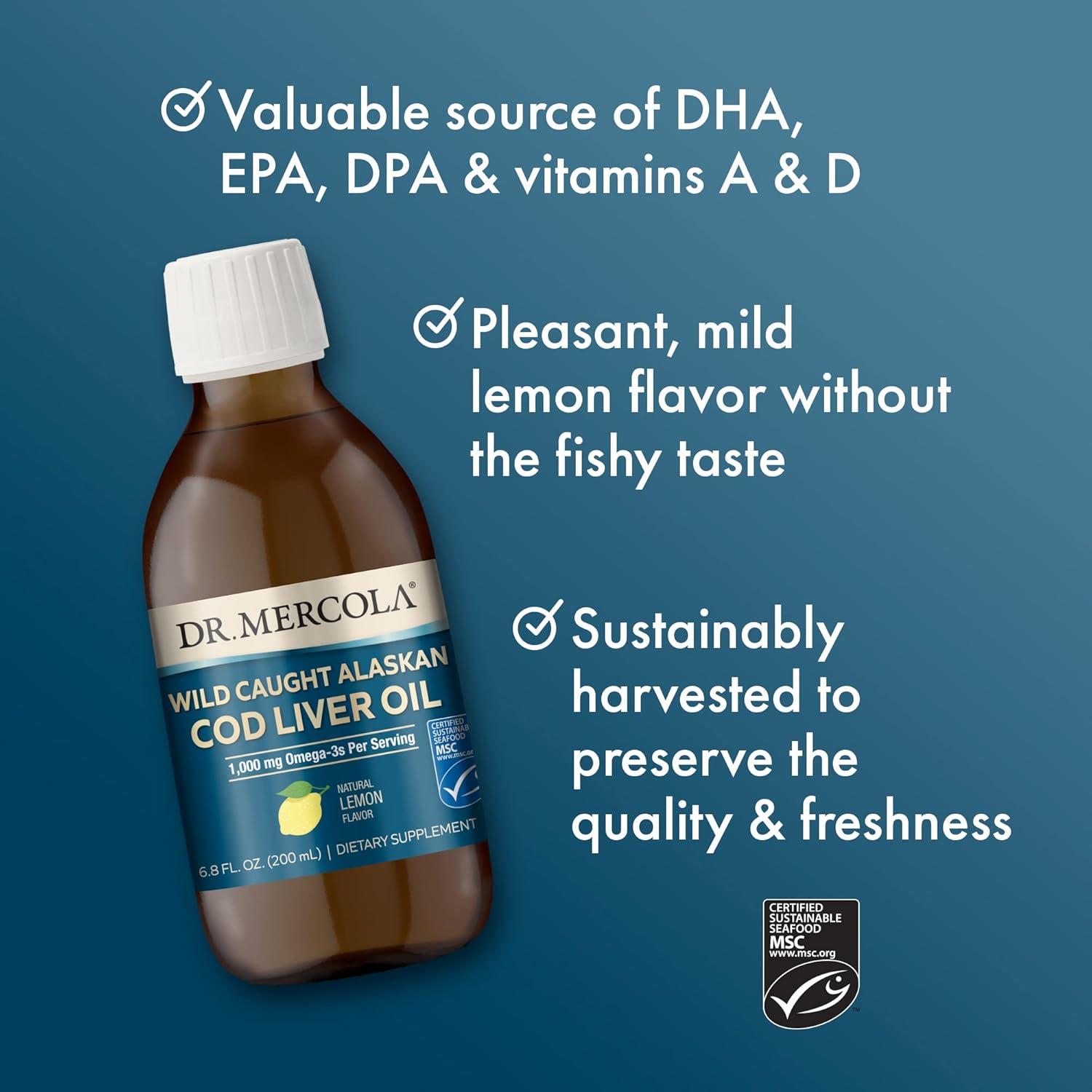 Aceite de Hígado de Bacalao Dr. Mercola 200 mL Omega-3