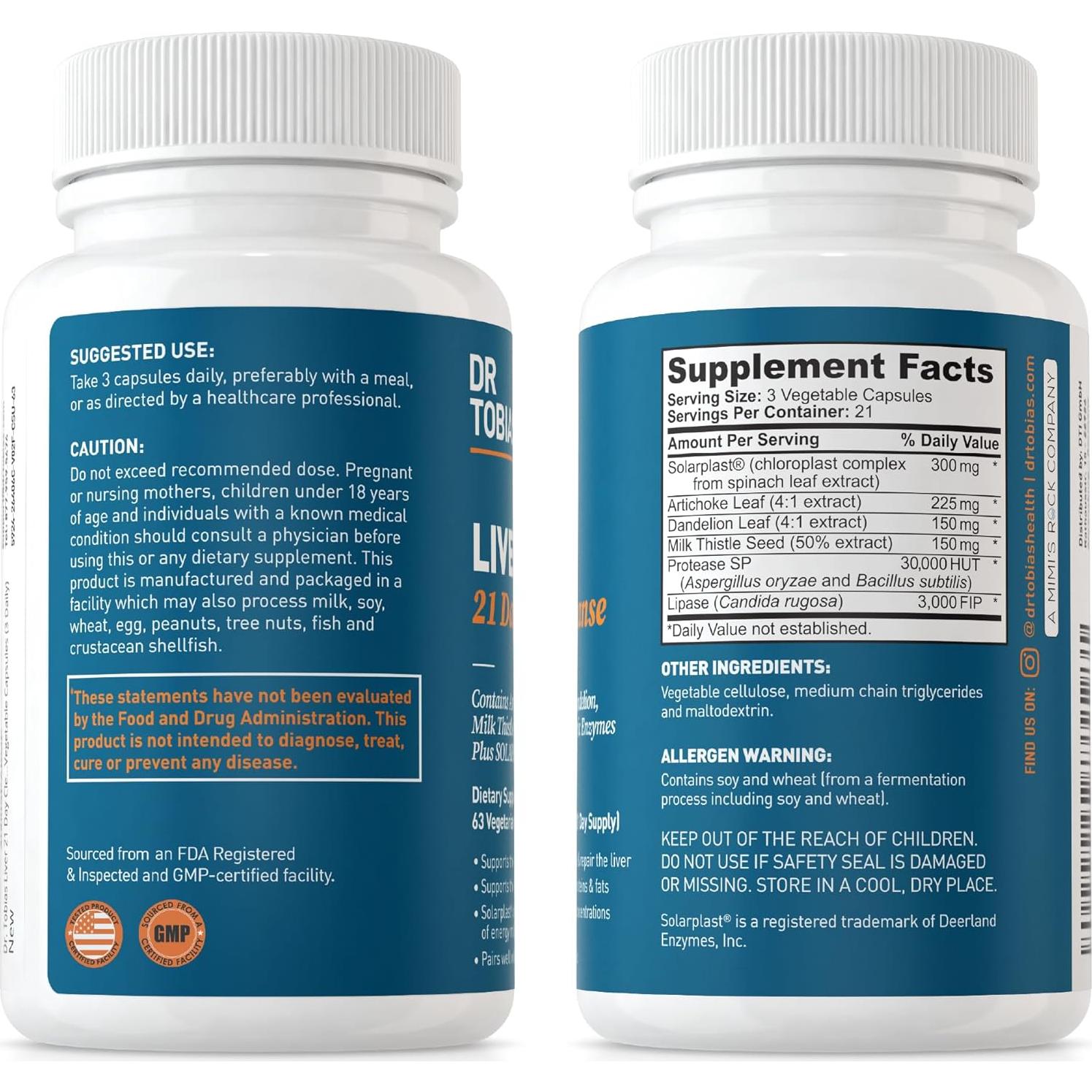 Dr. Tobias Limpieza Pulmonar y Hepática 21 Días 63 Cápsulas