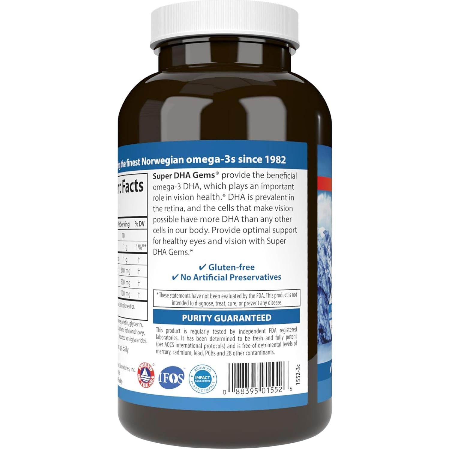 Suplemento de DHA 500 mg Carlson Labs - 180 Softgels