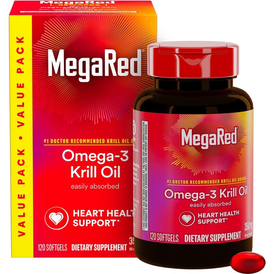 Suplemento Omega 3 MegaRed 350mg 120 Cápsulas Blandas