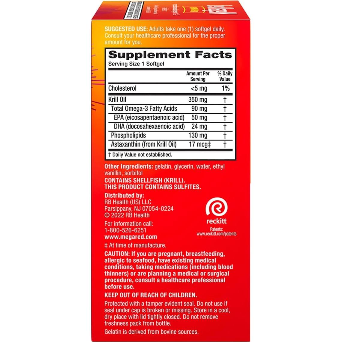 Suplemento Omega 3 MegaRed 350mg 120 Cápsulas Blandas
