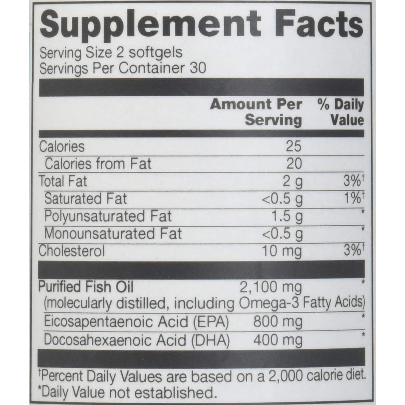 Suplemento Omega-3 Vitacost Mega EFA 60 Gelatinas 800mg EPA 400mg DHA