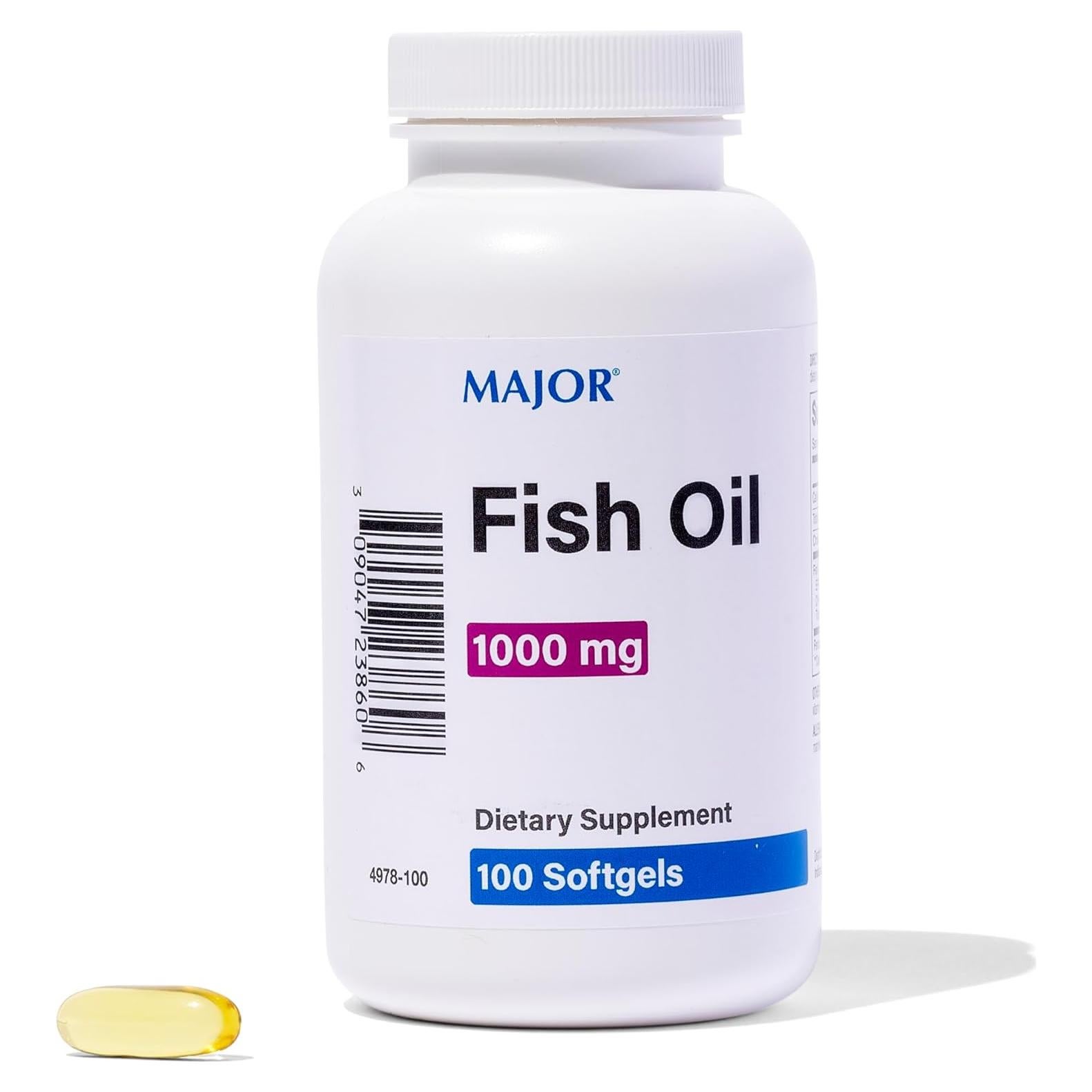 Suplemento Omega-3 Aceite de Pescado Major 1000mg 100 Gelatinas