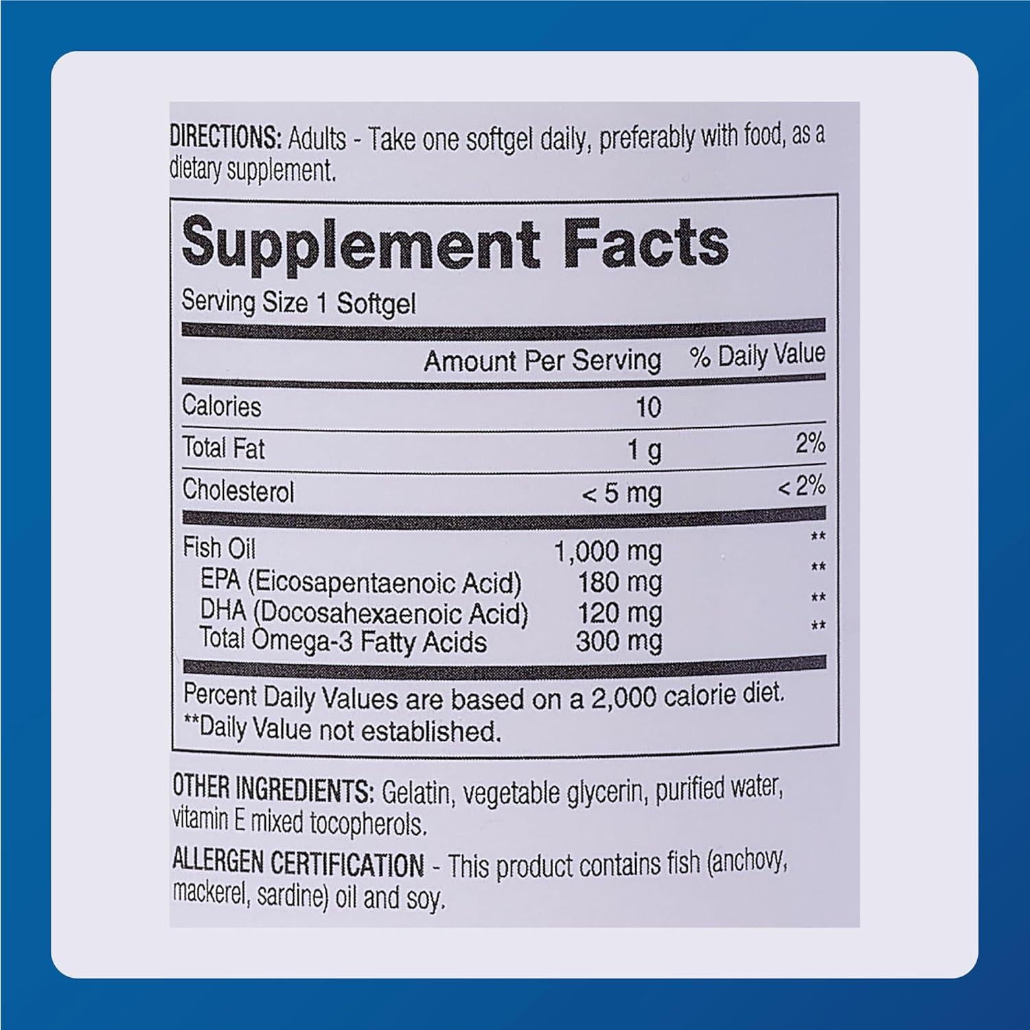 Suplemento Omega-3 Aceite de Pescado Major 1000mg 100 Gelatinas