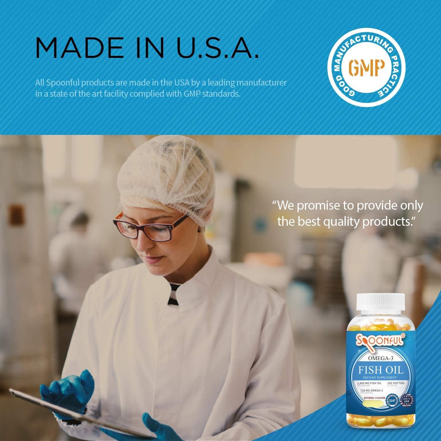 Spoonful Omega 3 Aceite de Pescado 2400mg 200 Cápsulas Blandas