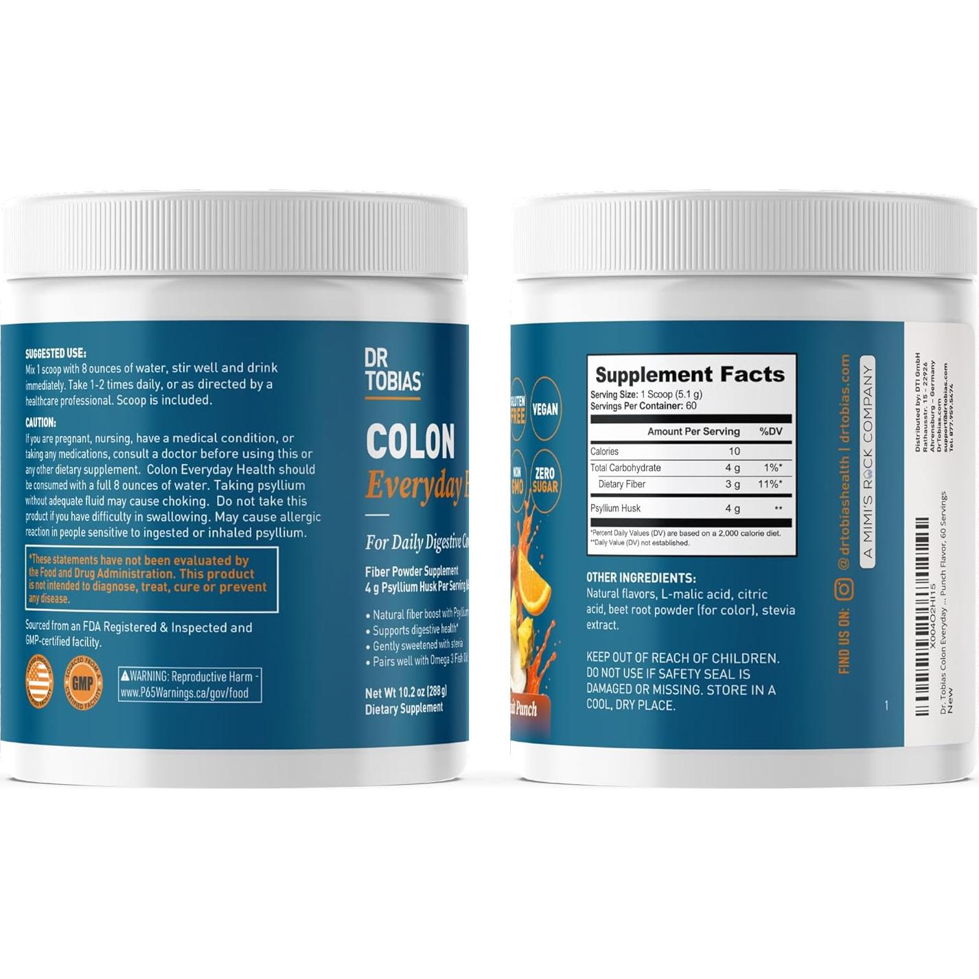 Dr. Tobias Salud Digestiva - Bebida de Fibra Psyllium 356g