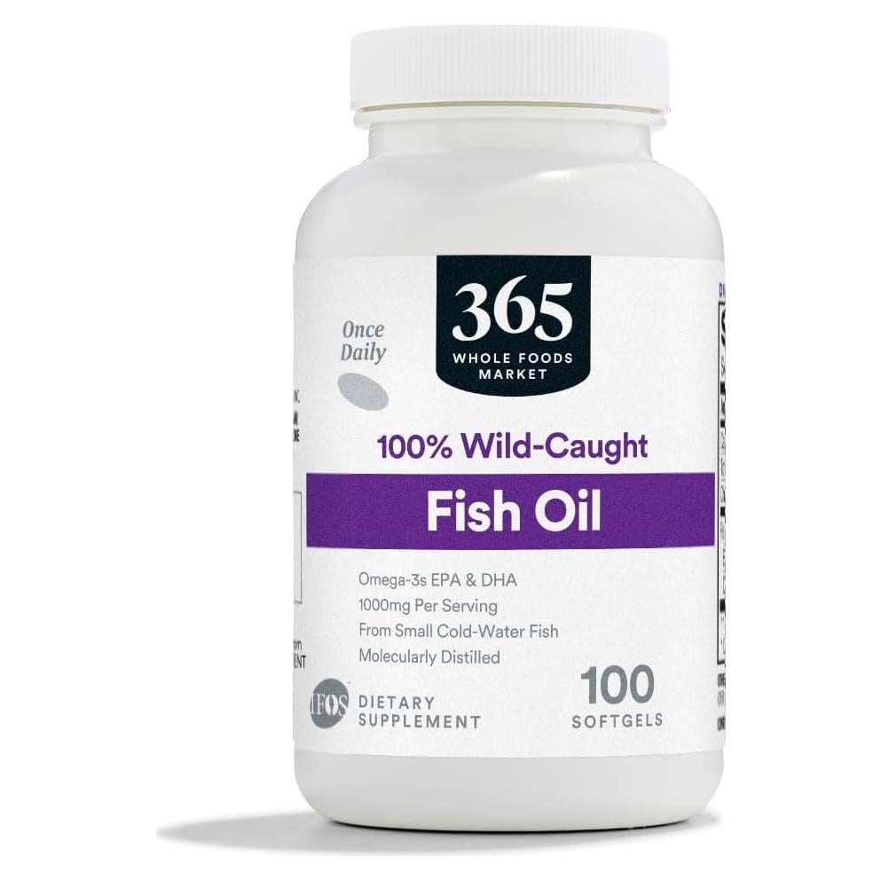 Aceite de Pescado 1000 Mg 365 Whole Foods 100 Gelatinas Blandas