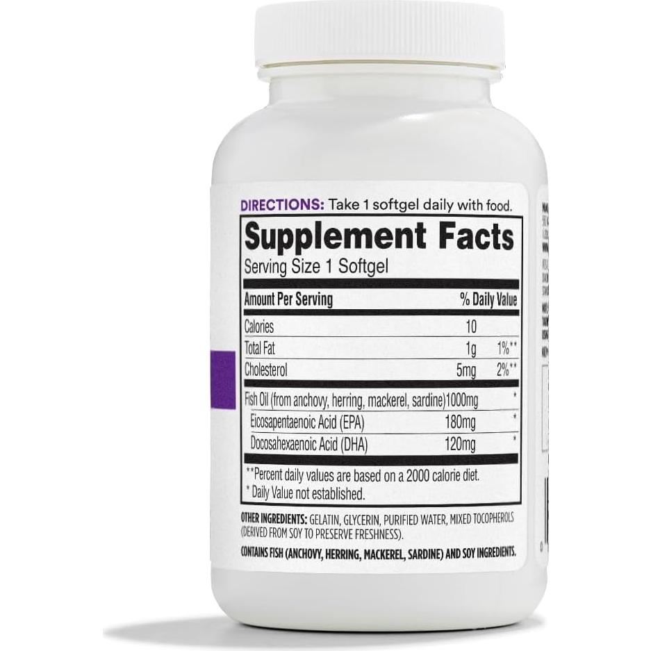 Aceite de Pescado 1000 Mg 365 Whole Foods 100 Gelatinas Blandas
