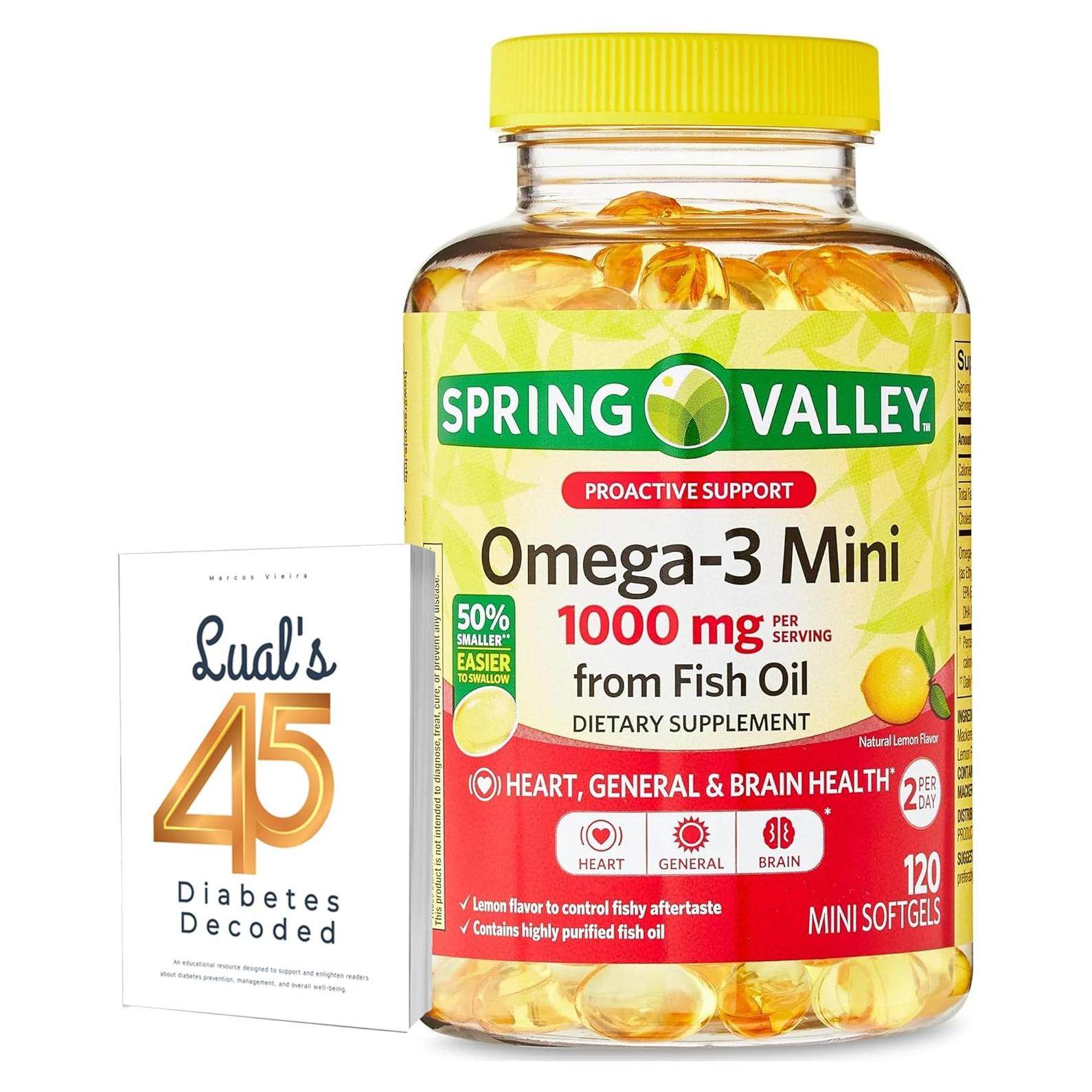 Suplemento Omega-3 Spring Valley 1000 mg 120 Cápsulas Blandas