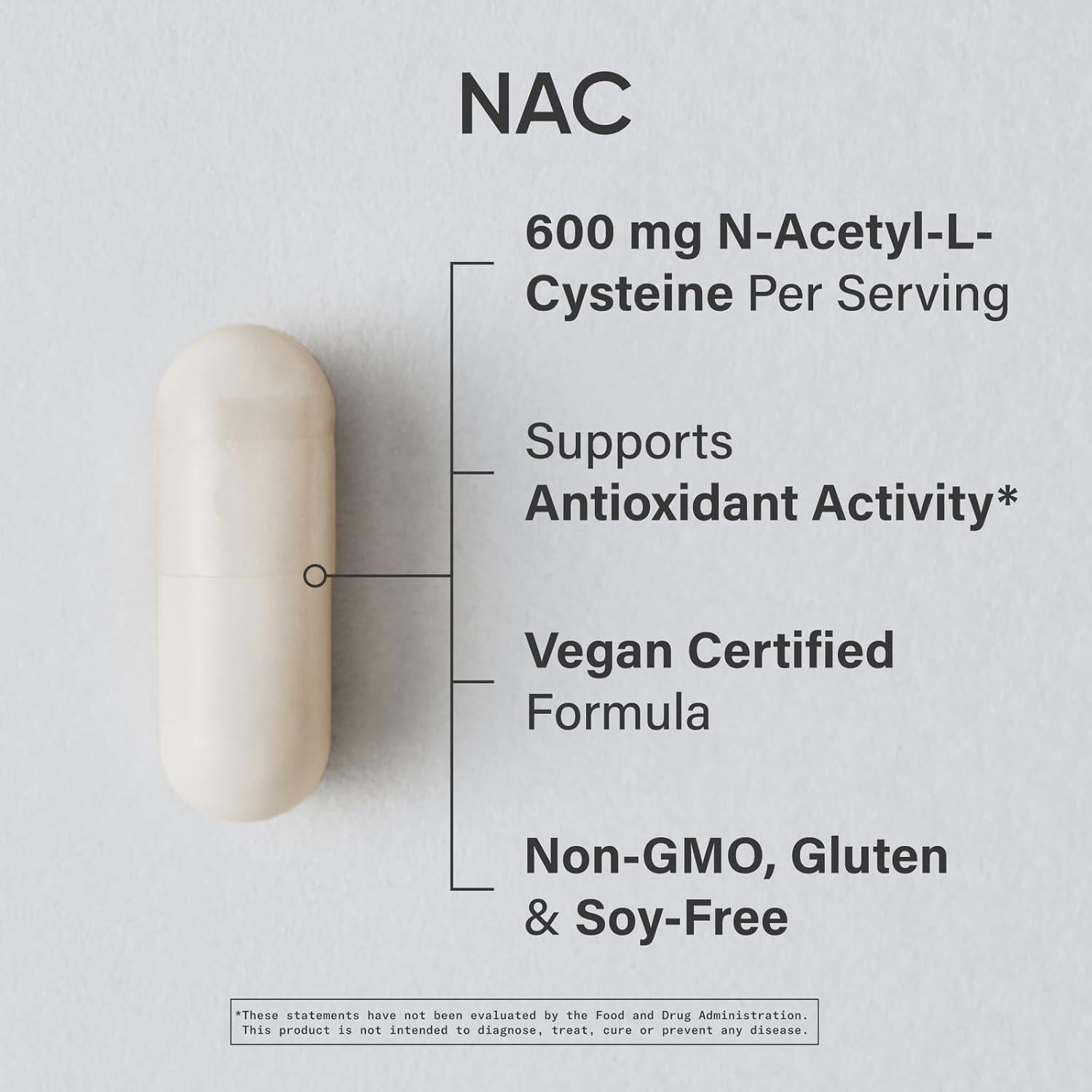 N-Acetil L-Cisteína 600mg Sports Research 90 Cápsulas Veganas