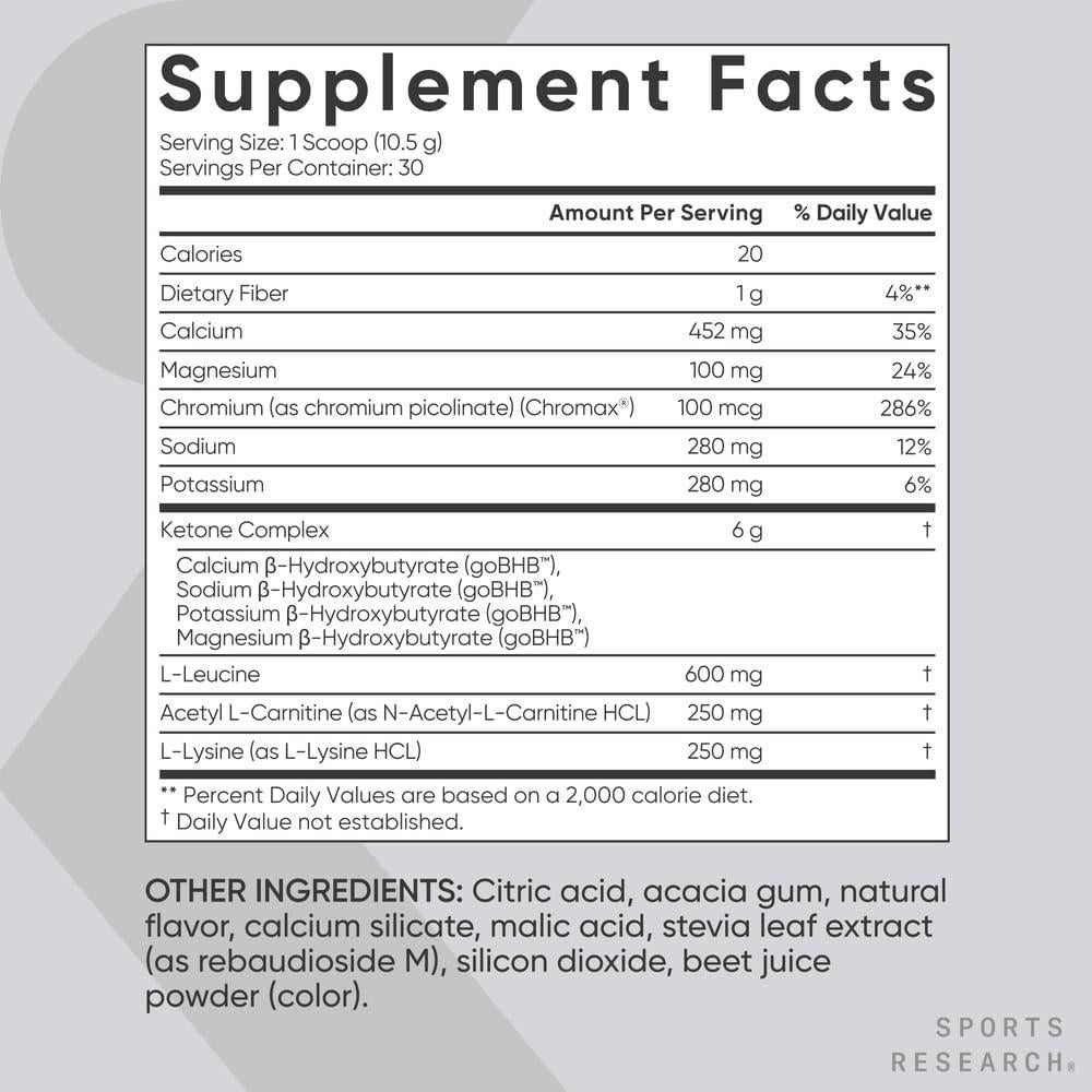 Sports Research Keto Plus Cetonas Exógenas 30 Porciones Sabor Fruta Tropical