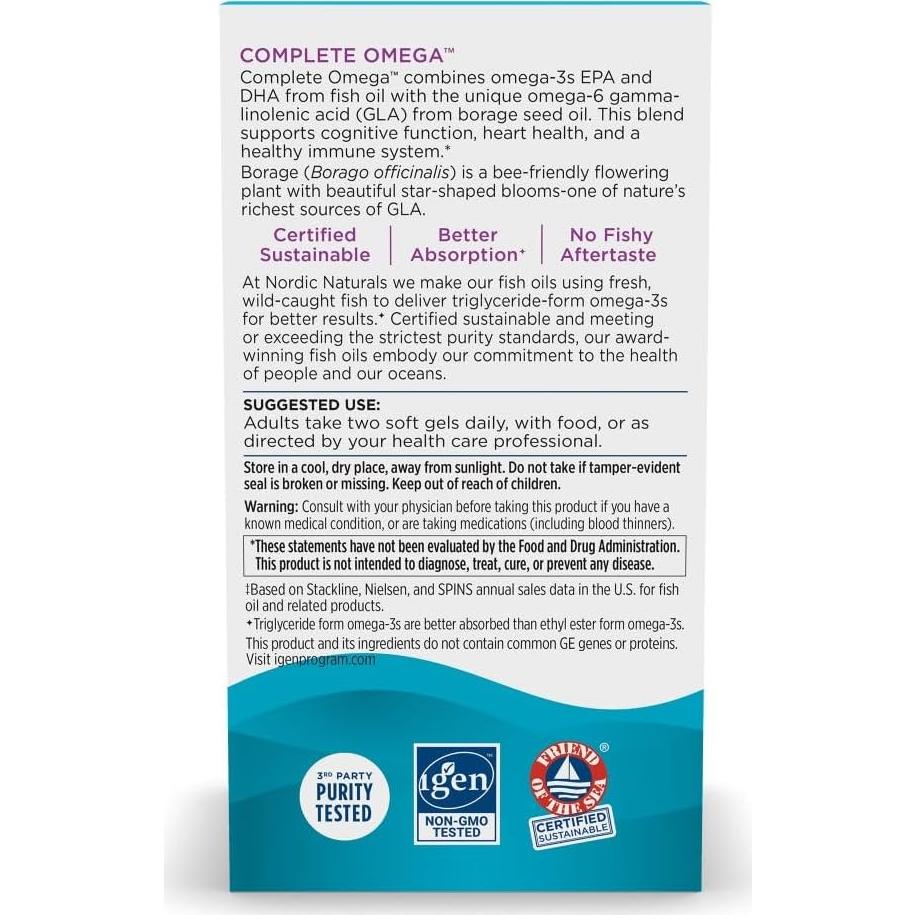 Omega Completo Nordic Naturals 180 Gelatinas Limón 565 mg Omega-3