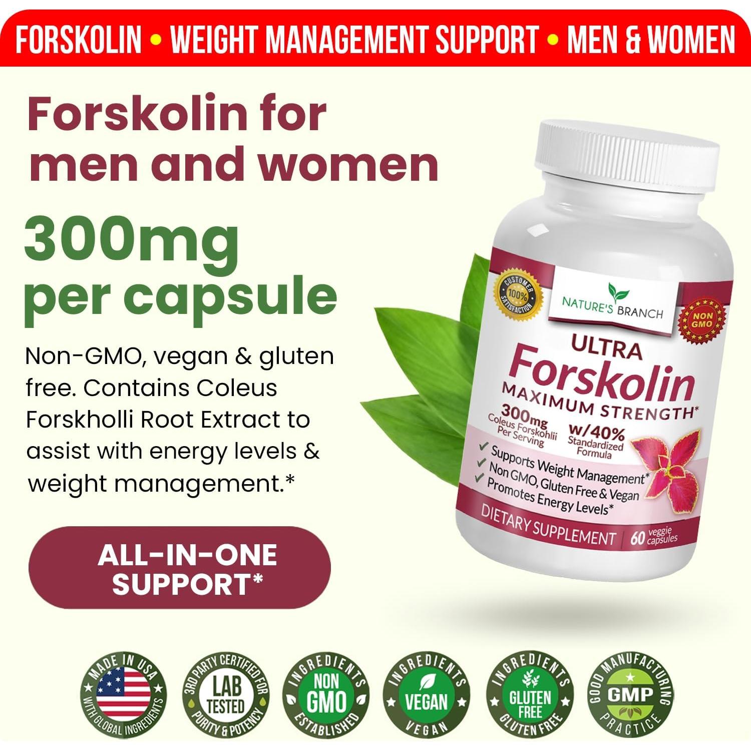 Forskolina Ultra Pura Nature's Branch 60 Cápsulas Veganas 40%