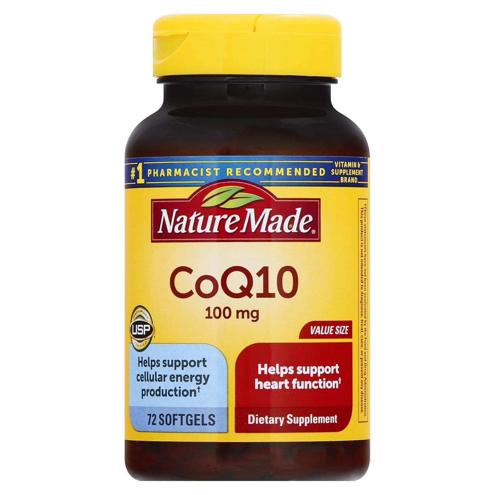 Coenzima Q10 100 mg Nature Made 72 Softgels Salud Cardíaca