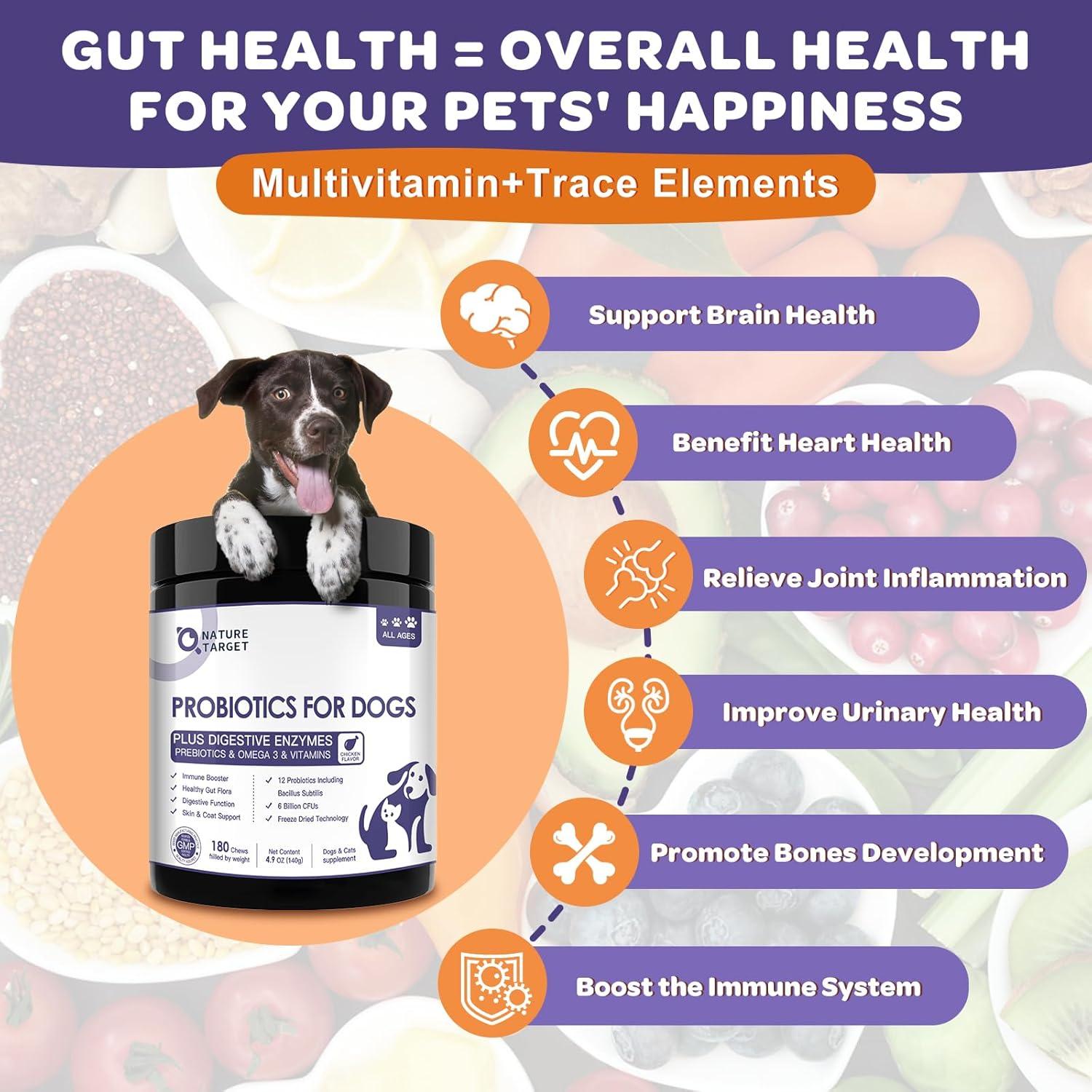Probioticos Liofilizados para Perros Nature Target 180 Unidades
