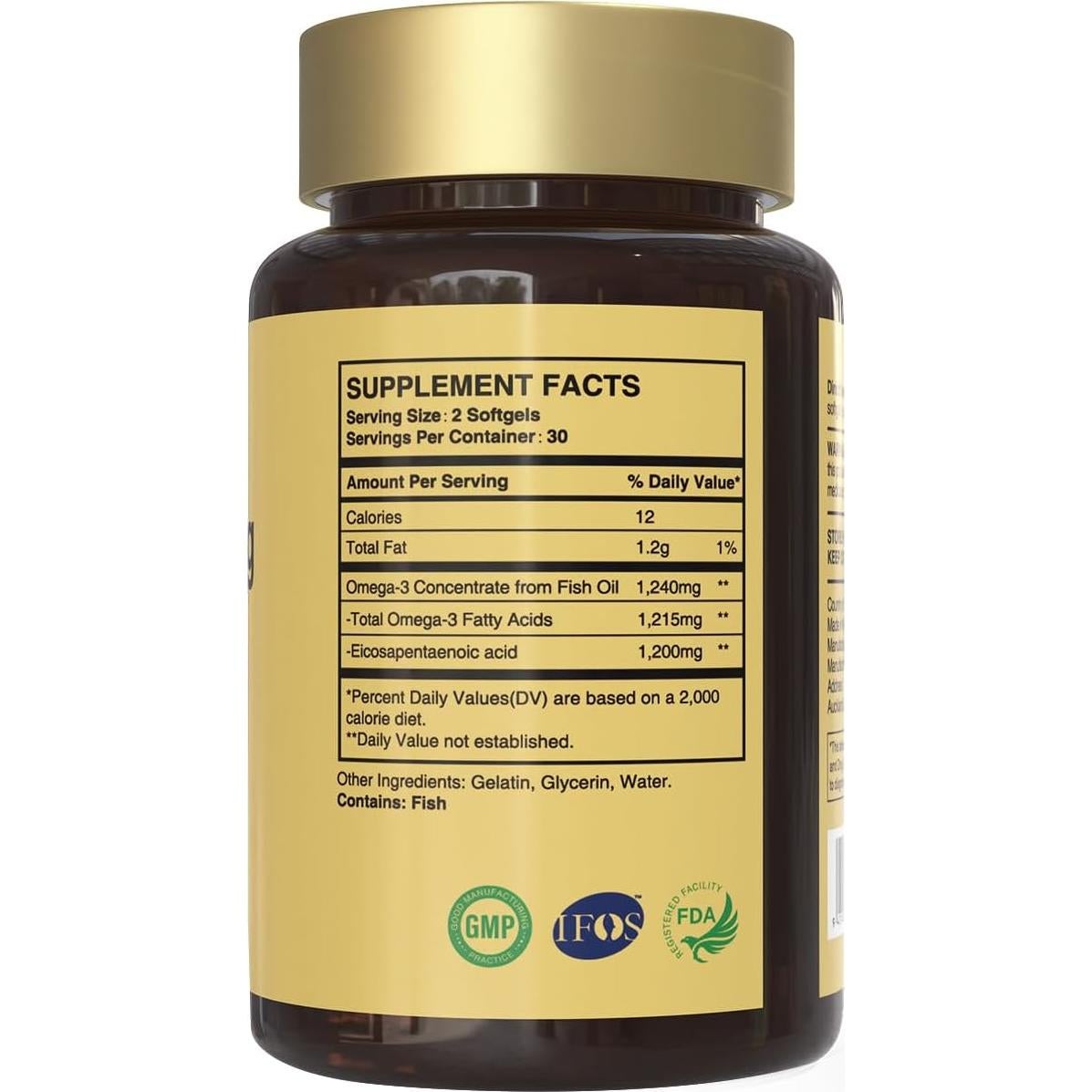 Aceite de Pescado Omega-3 HUJ 1200mg EPA 60 Gelatinas Blandas