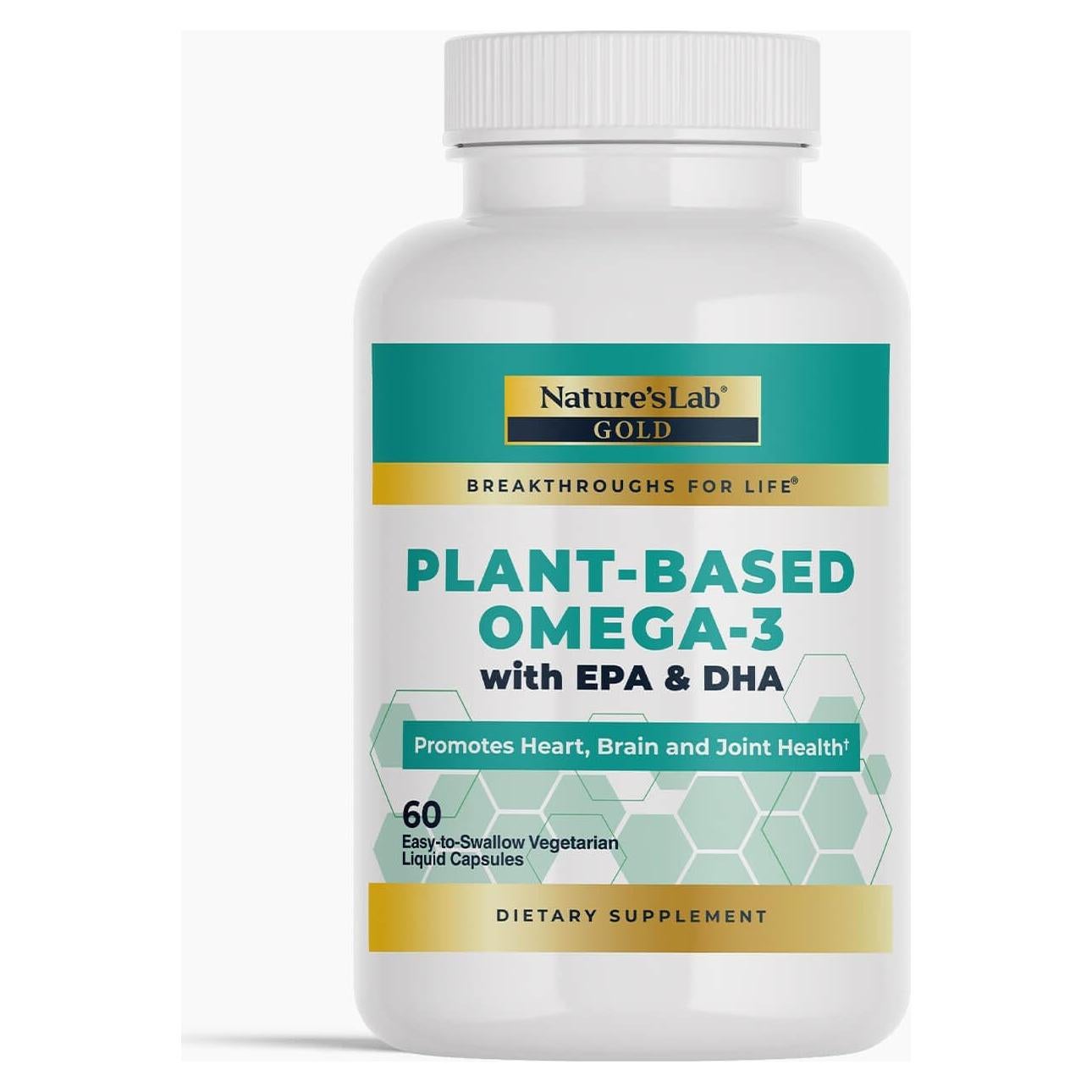 Omega-3 Vegetal Gold Nature's Lab - 60 Cápsulas Líquidas