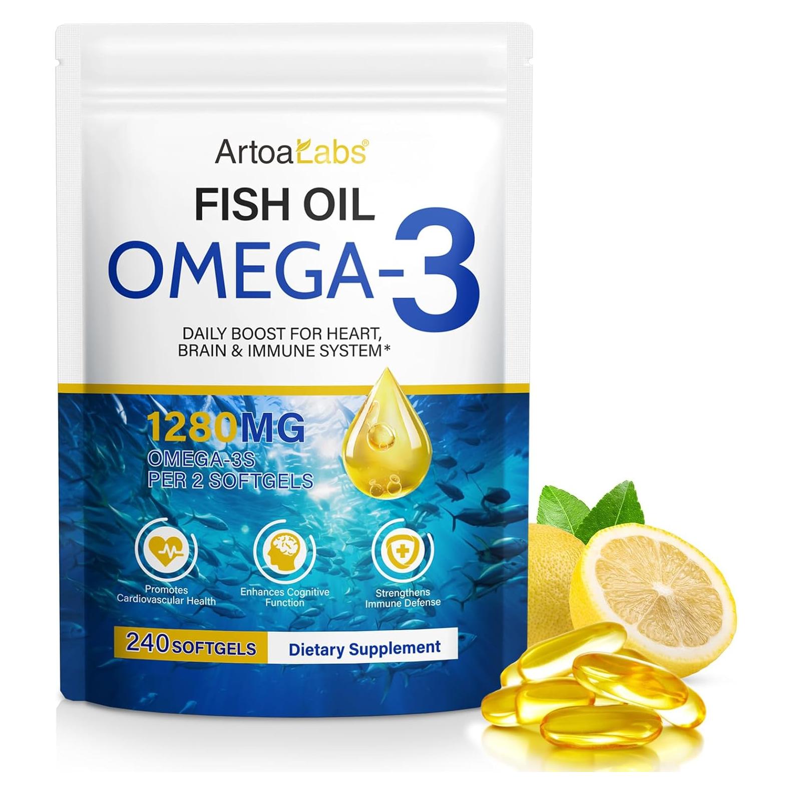 Suplemento Omega 3 Beyxdu 1280mg Aceite de Pescado 240 Cápsulas