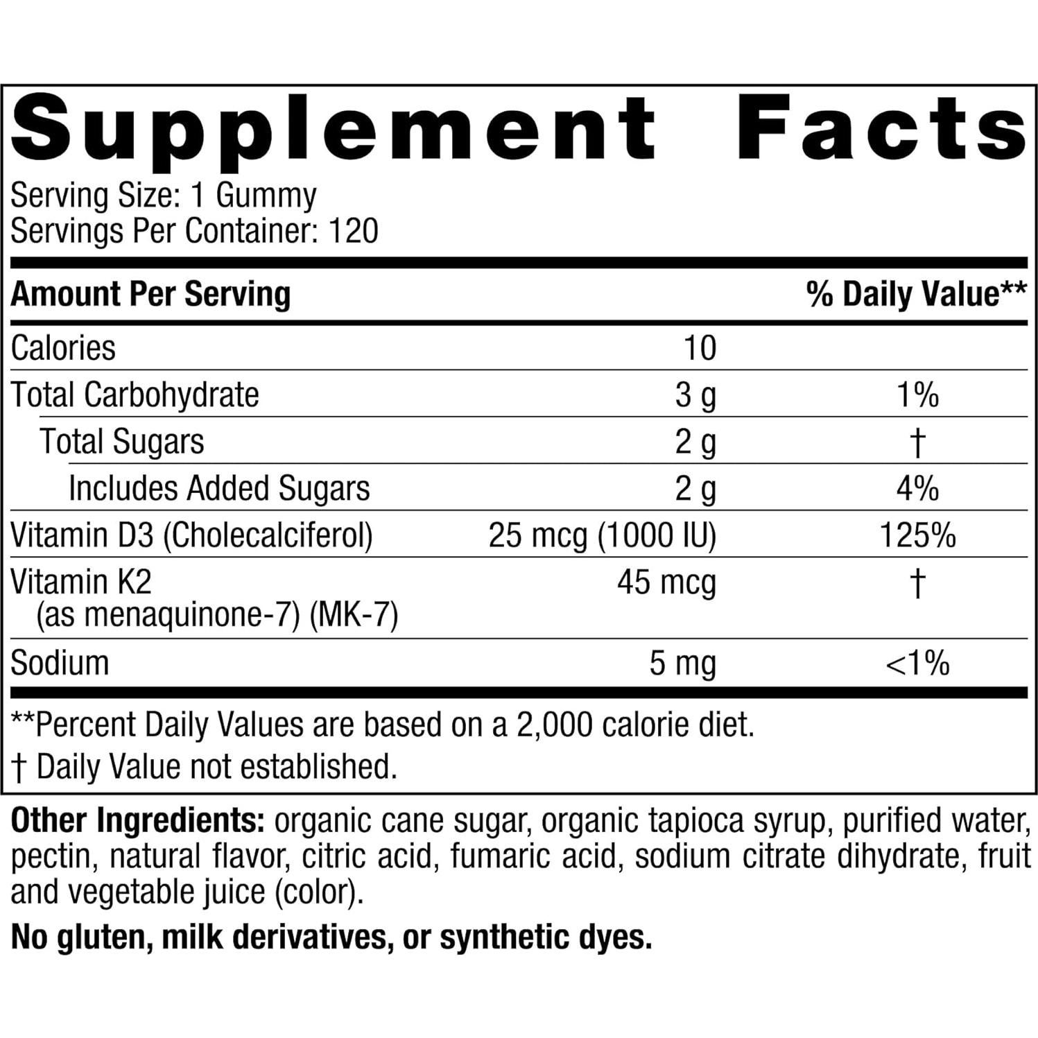 Gominolas de Vitamina D3 + K2 Nordic Naturals 1000 UI