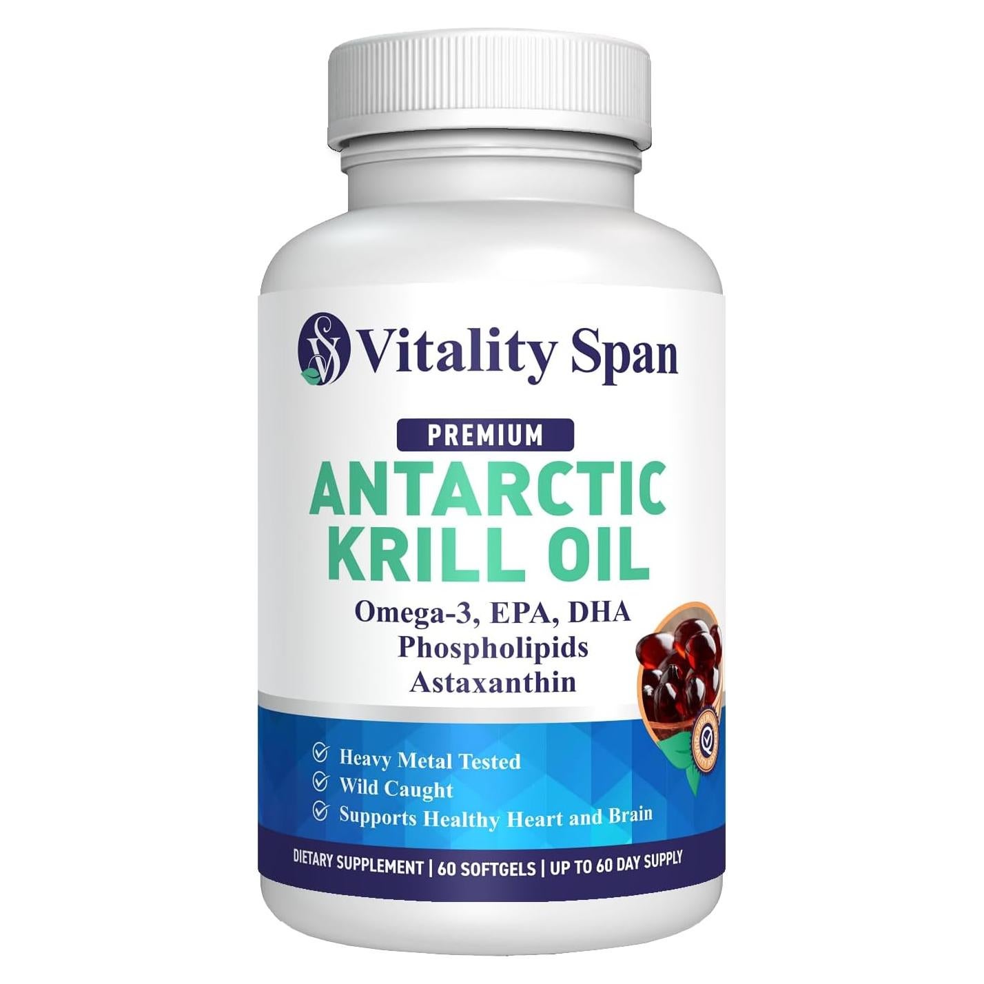 Aceite de Kril Antártico Vitality Span 500mg - Omega 3 DHA EPA