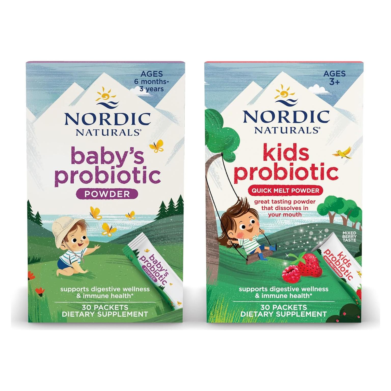Polvo Probiótico Vegano para Niños Nordic Naturals - 30 Paquetes