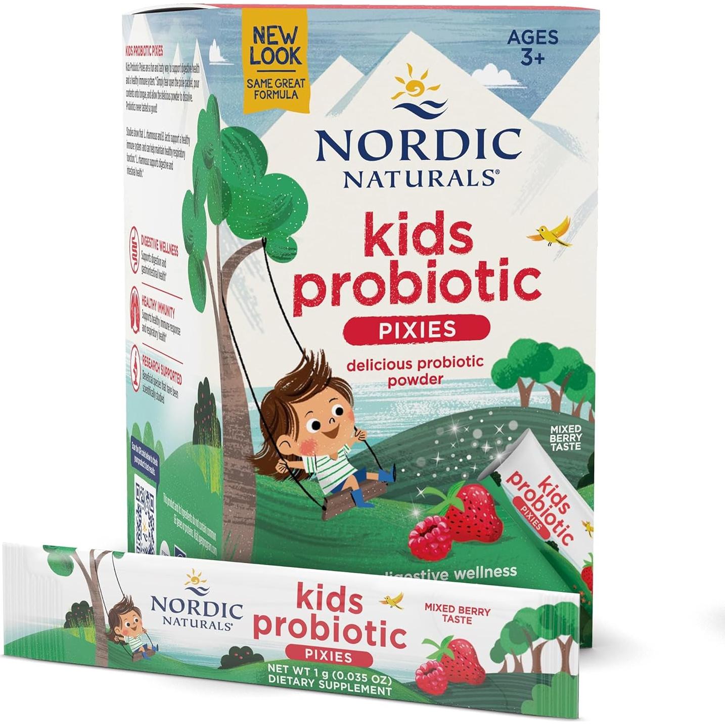 Polvo Probiótico Vegano para Niños Nordic Naturals - 30 Paquetes