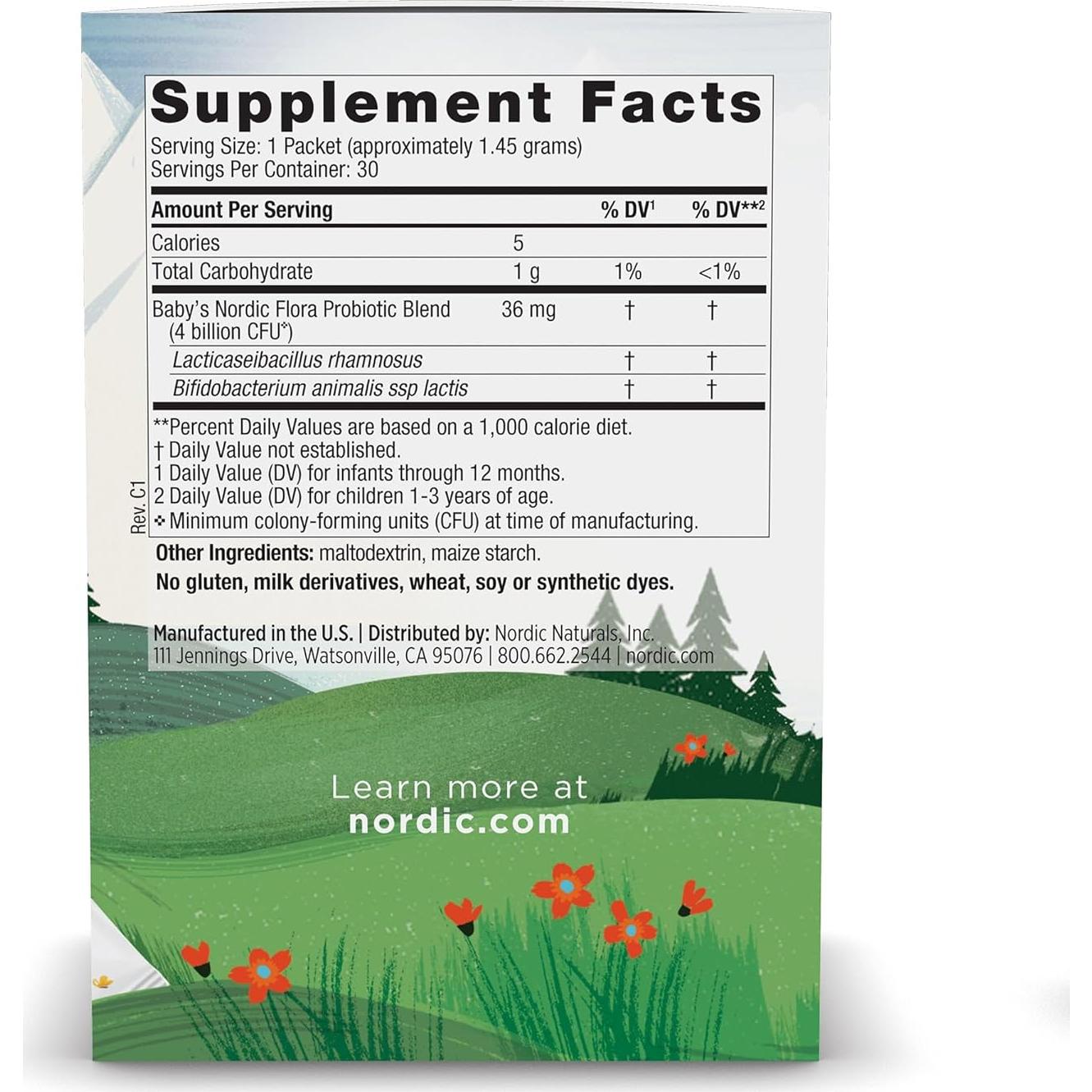 Polvo Probiótico Vegano para Niños Nordic Naturals - 30 Paquetes