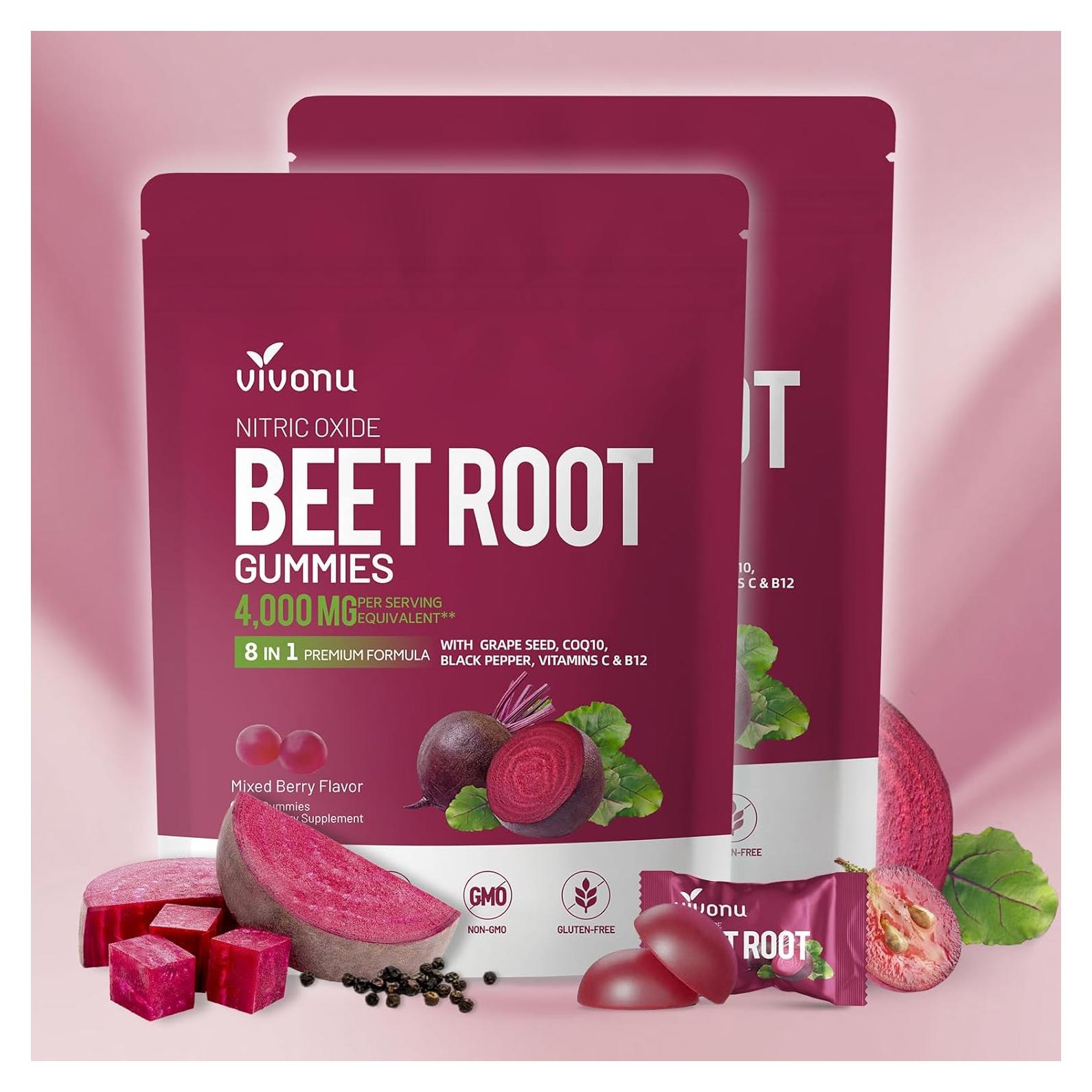 Gomitas de Remolacha VivoNu 60 Unidades Suplemento Energético