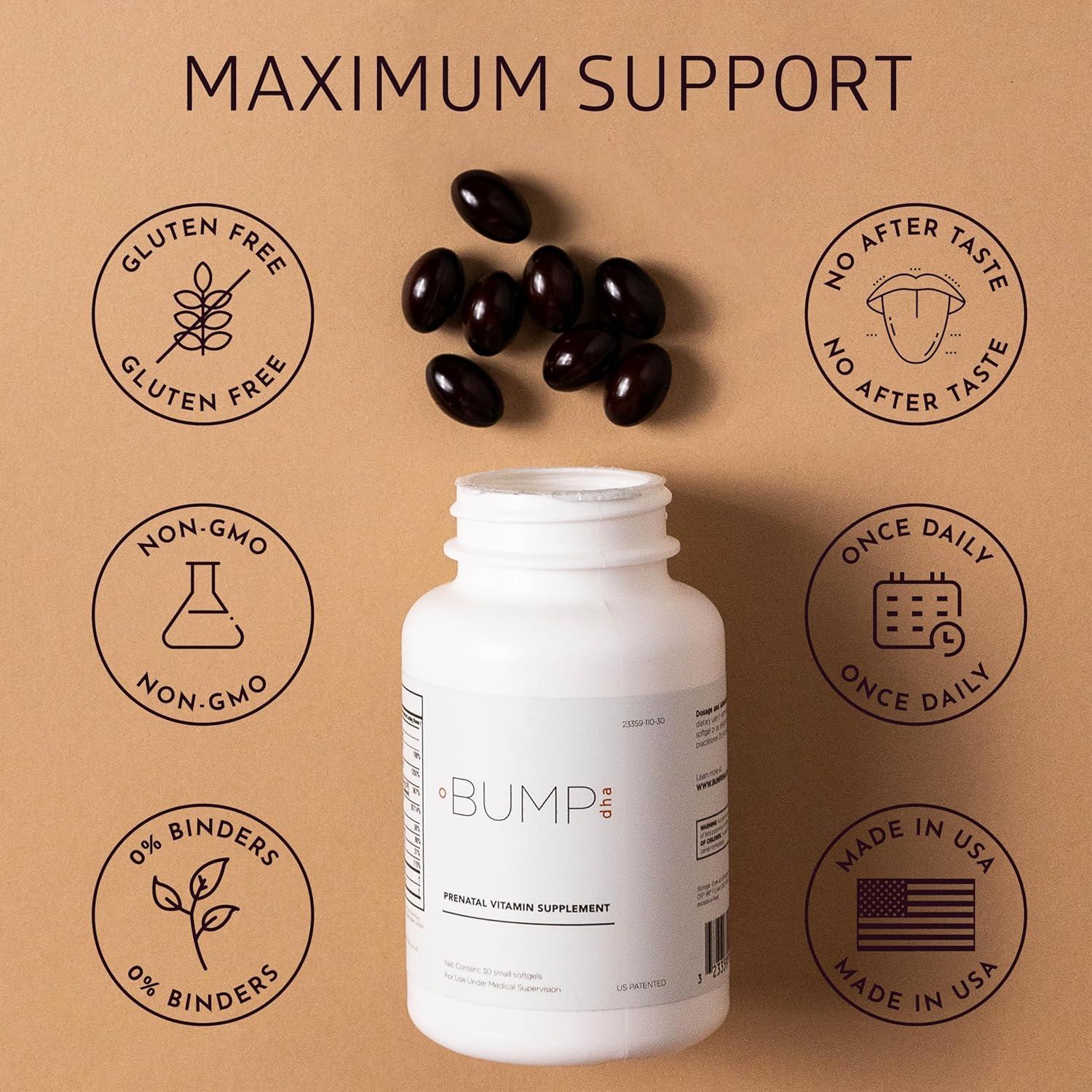 Vitaminas Prenatales Bump DHA 30 Gelatinas Blandas con Folato