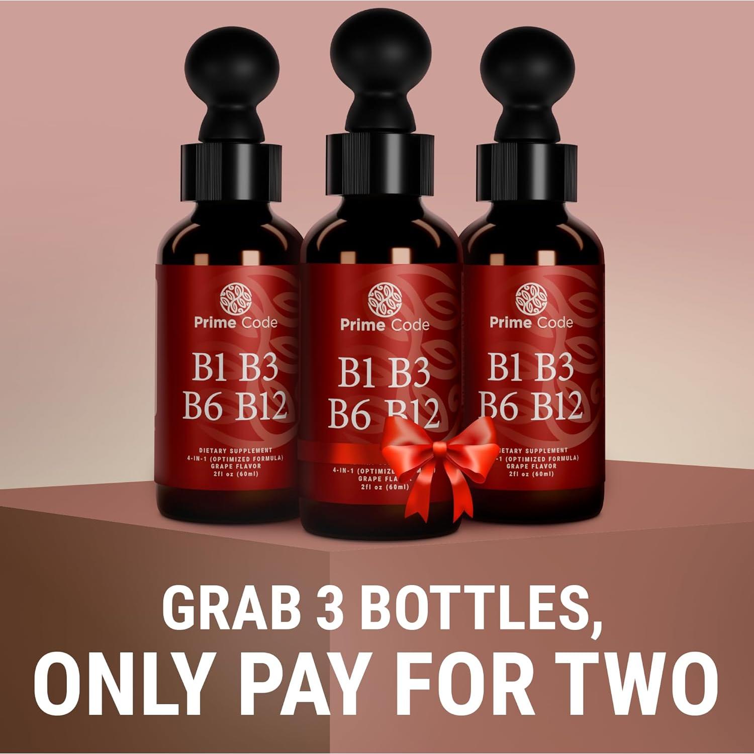 Gotas de Vitamina B1 Líquida Prime Code 60ml | Complejo B Vegano