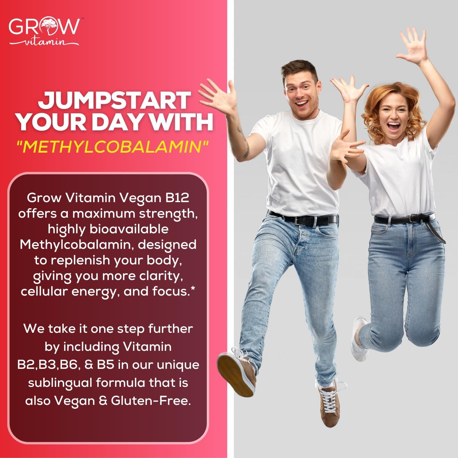 Suplemento Líquido Vegano B12 Grow Vitamin 138g - Energía y Salud