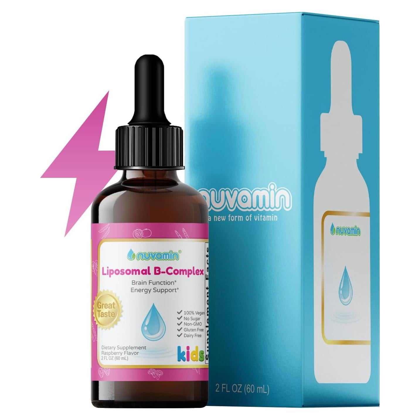 Gotas Liposomales de Complejo B Nuvamin 60ml Sabor Frambuesa