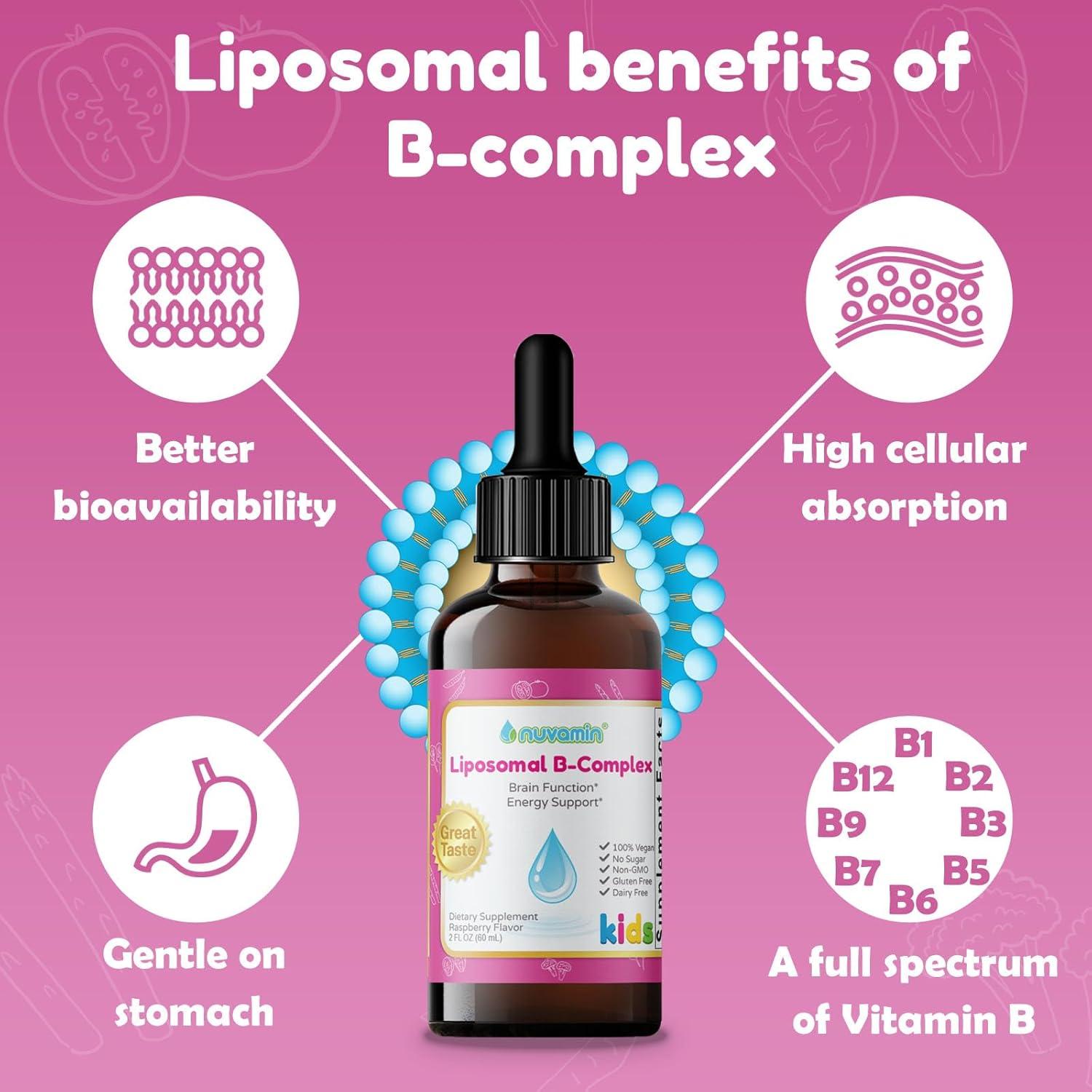 Gotas Liposomales de Complejo B Nuvamin 60ml Sabor Frambuesa