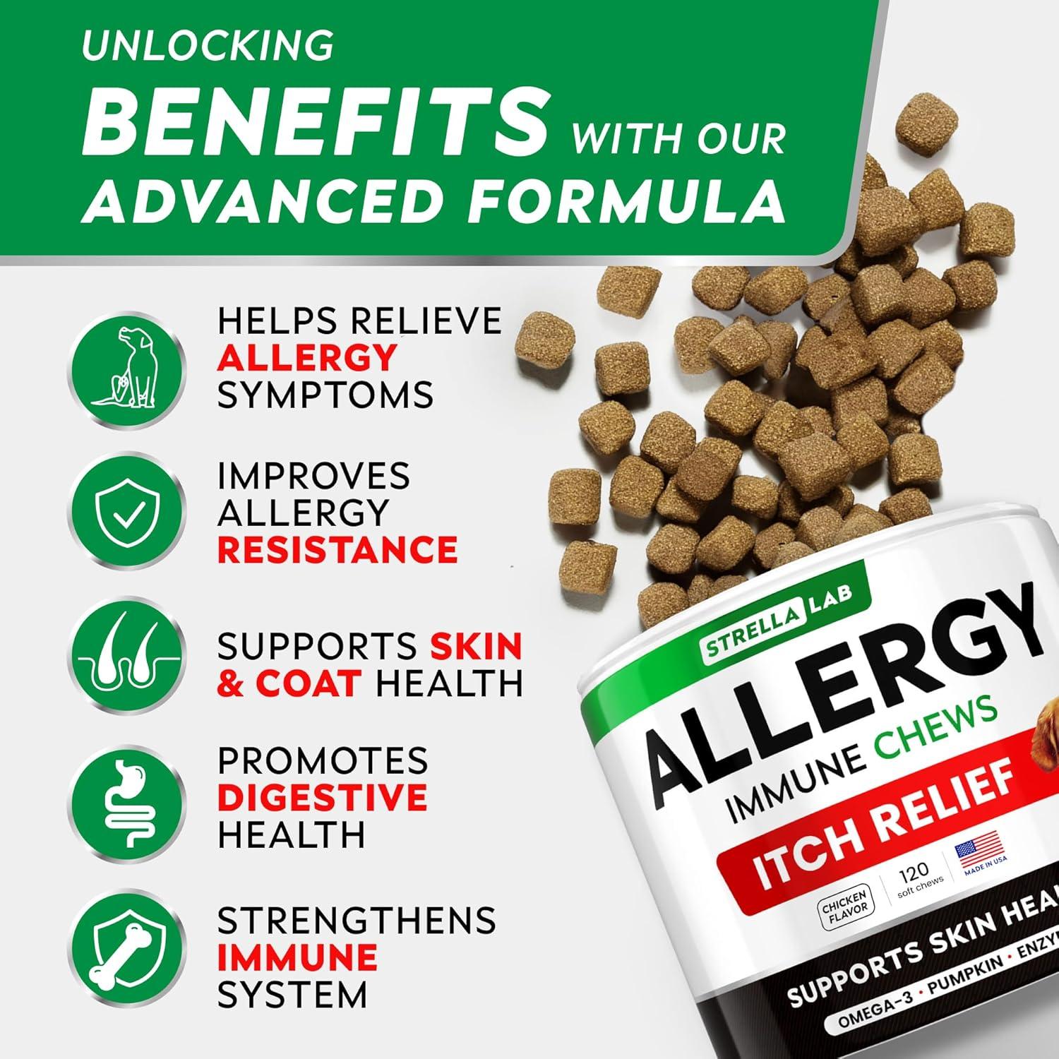 Masticables para Alergias en Perros StrellaLab 240 Ct - Omega 3