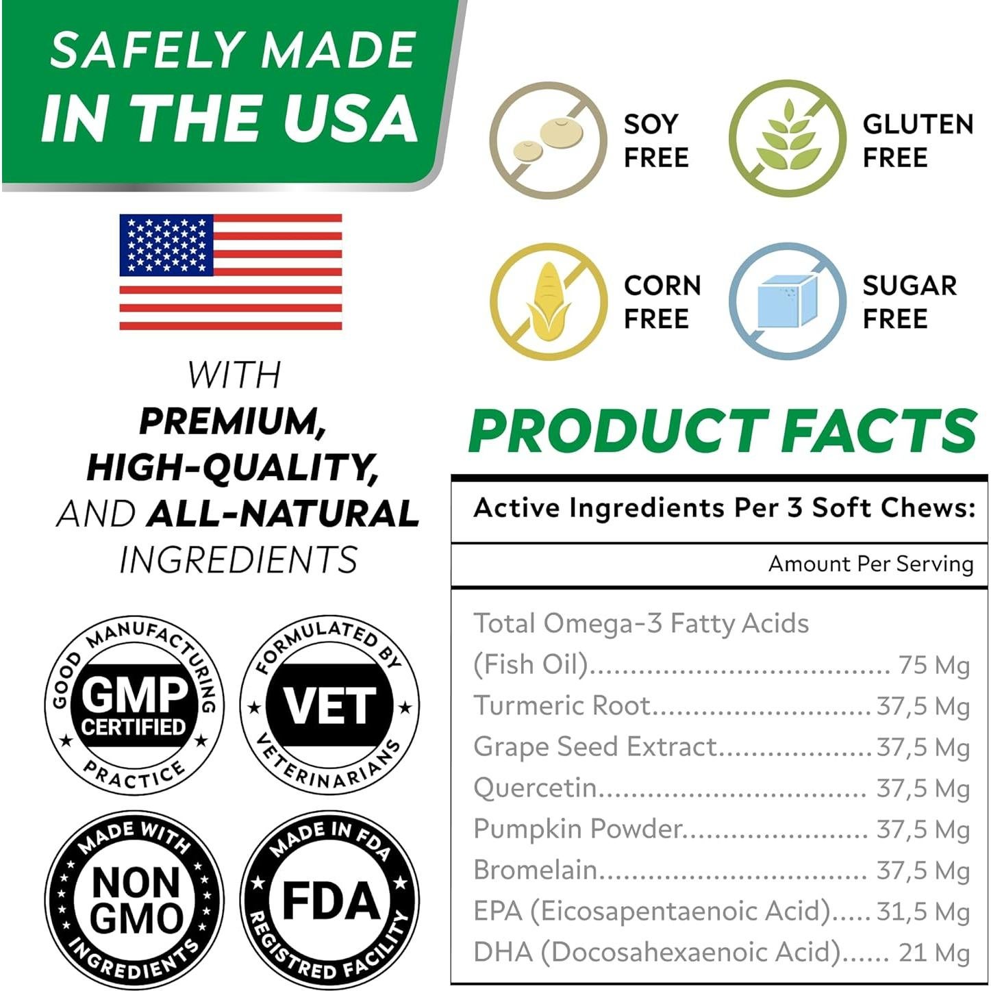 Masticables para Alergias en Perros StrellaLab 240 Ct - Omega 3