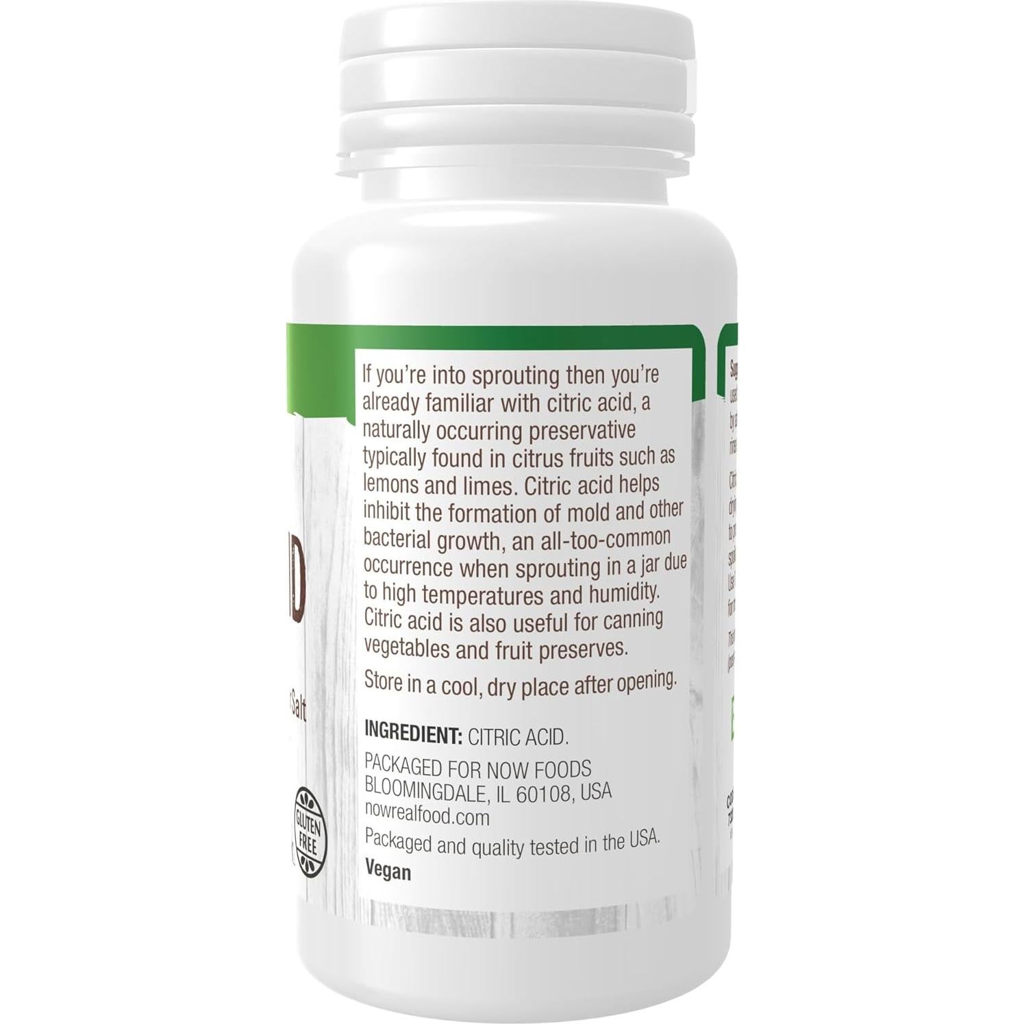 Ácido Cítrico NOW Foods 113.4g - Conservante Natural